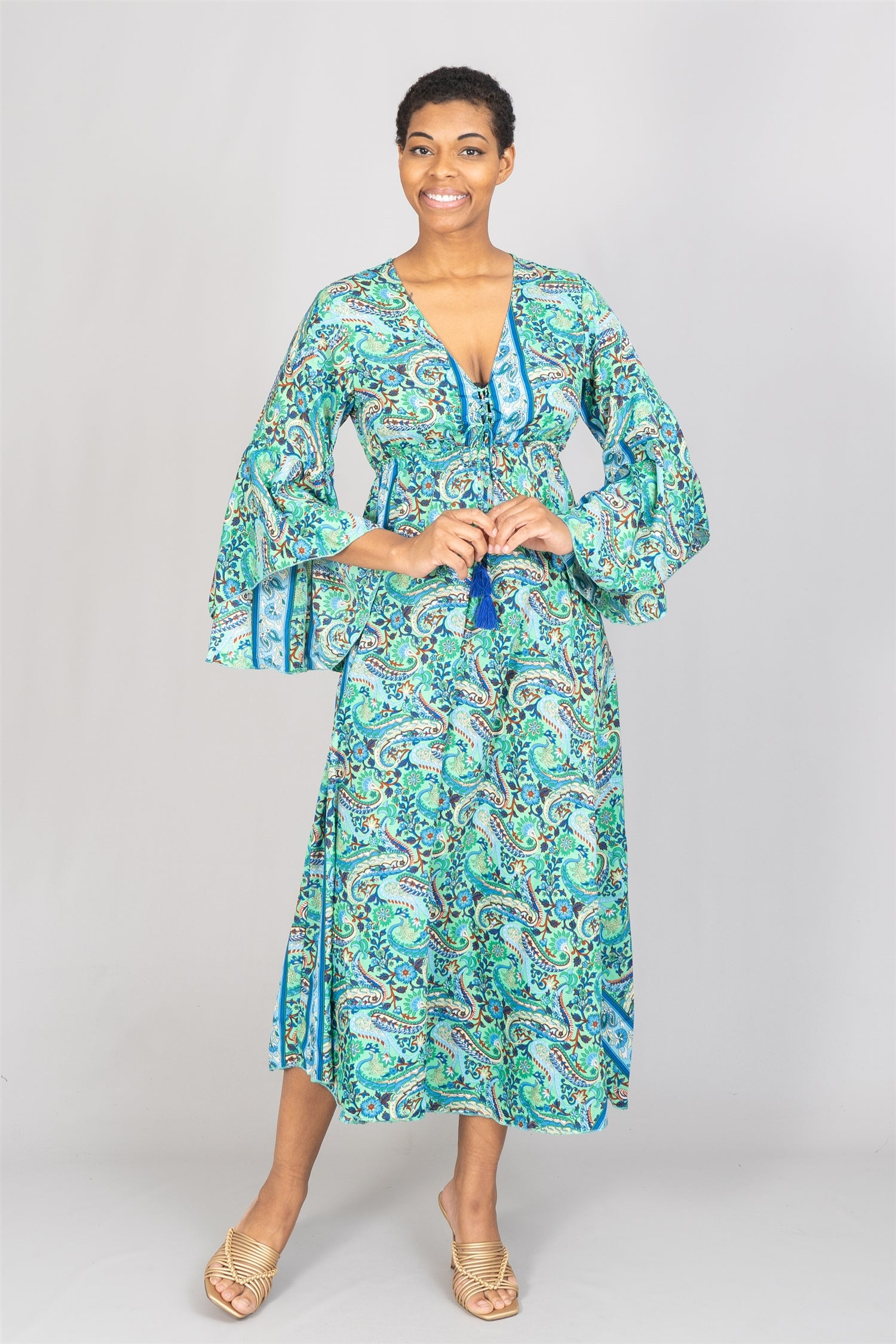 Etc. 5056 Paisley Print High-low Dress