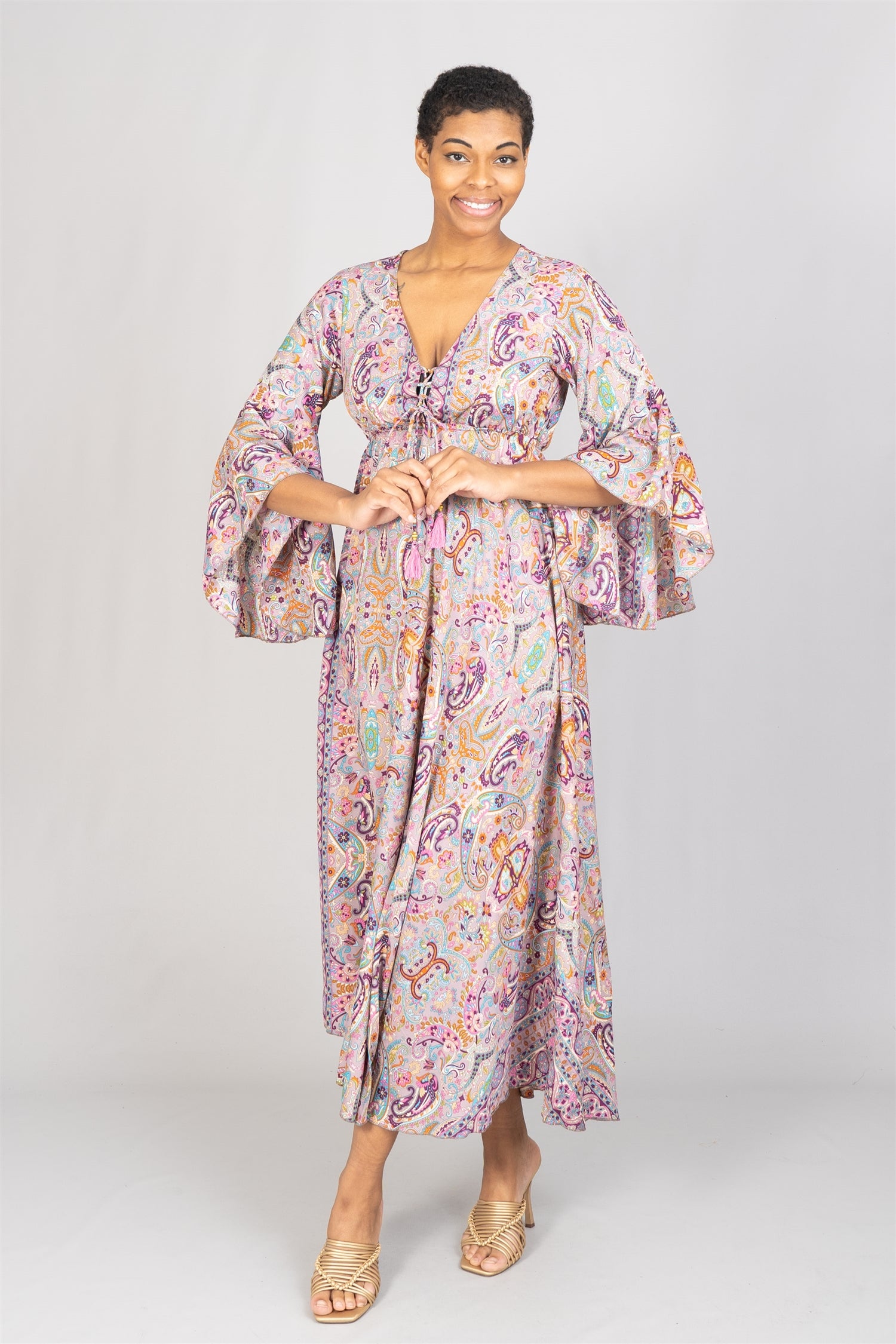 Etc. 5056 Paisley Print High-low Dress
