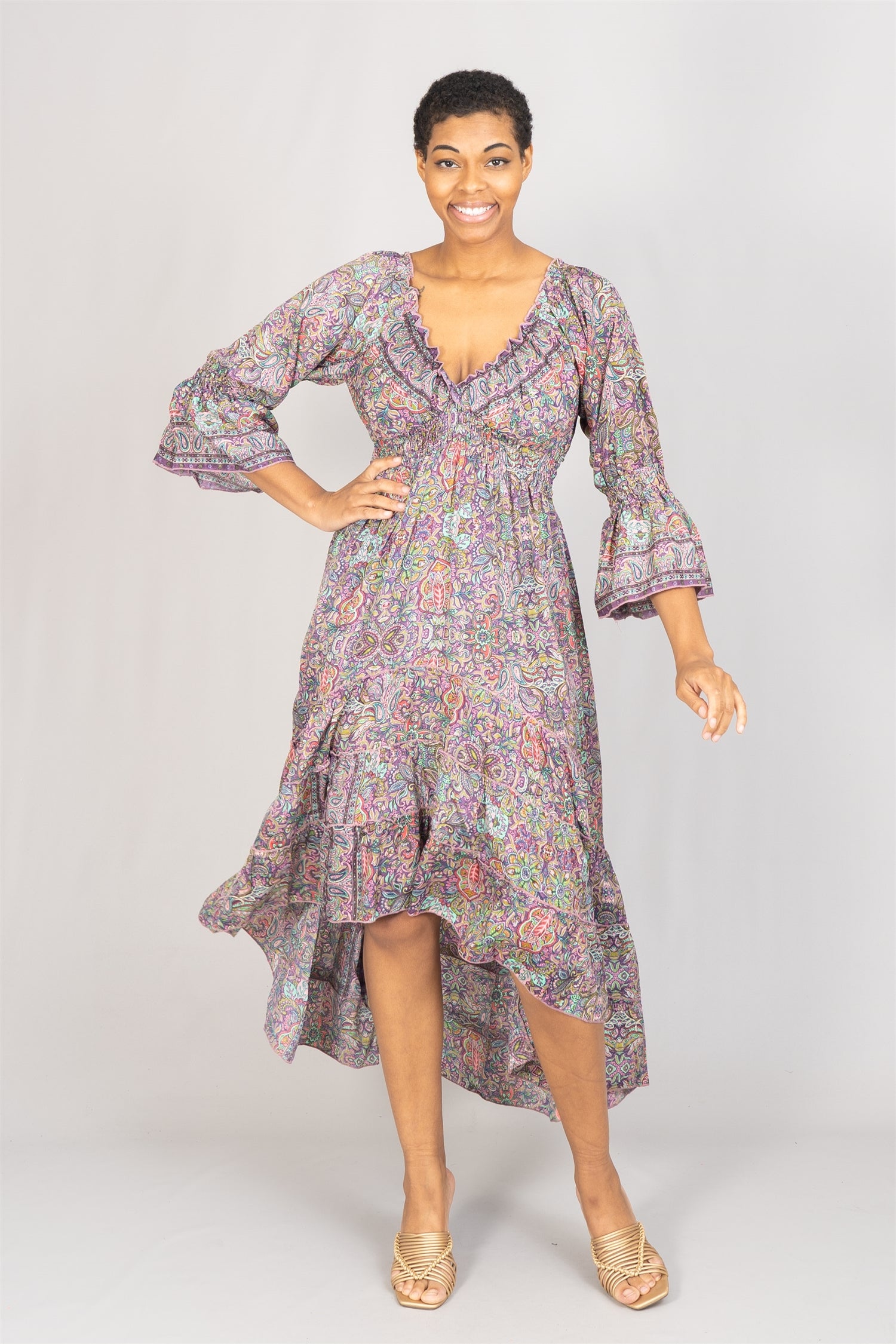 Etc. 5069 Print High-low Dress