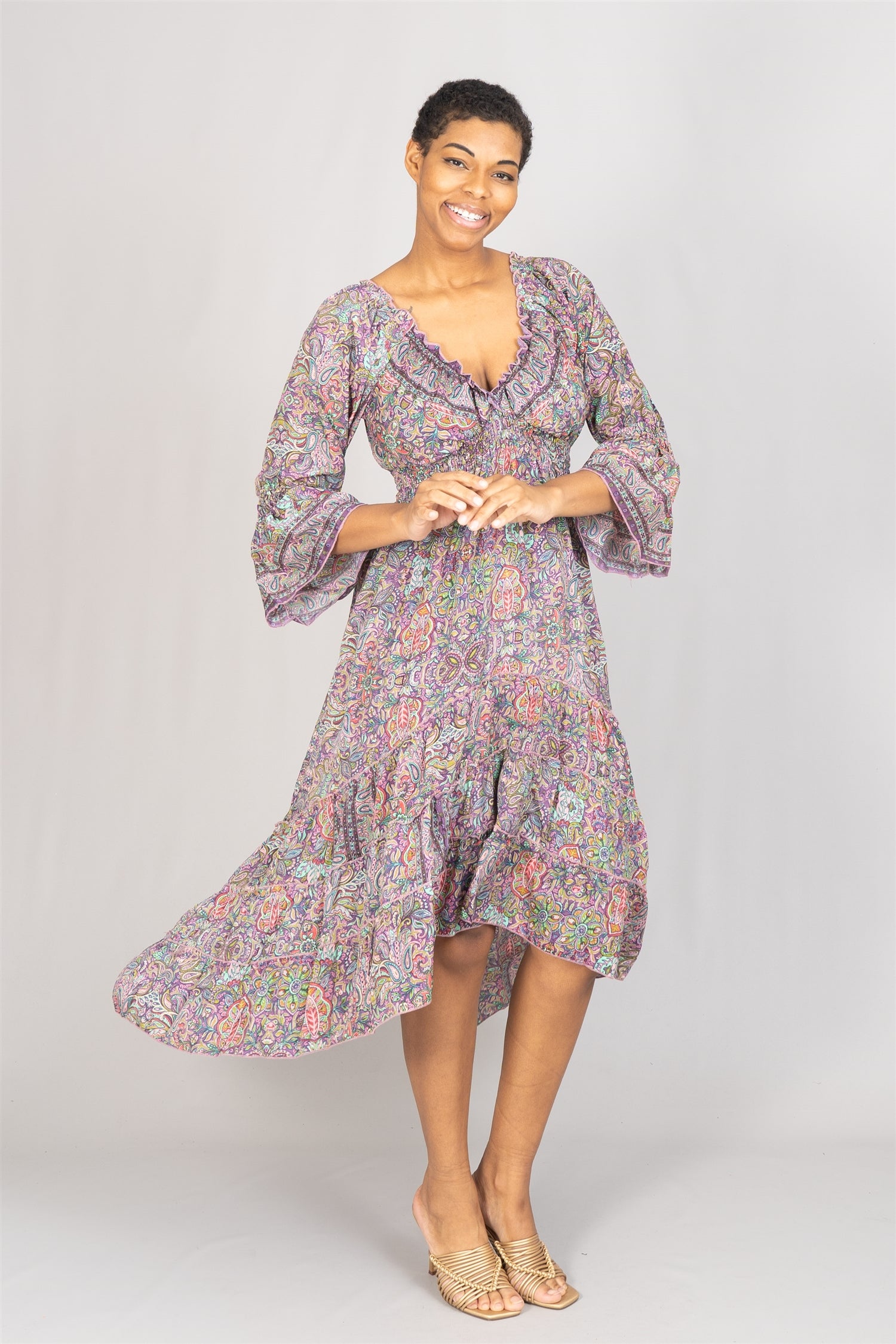 Etc. 5069 Print High-low Dress