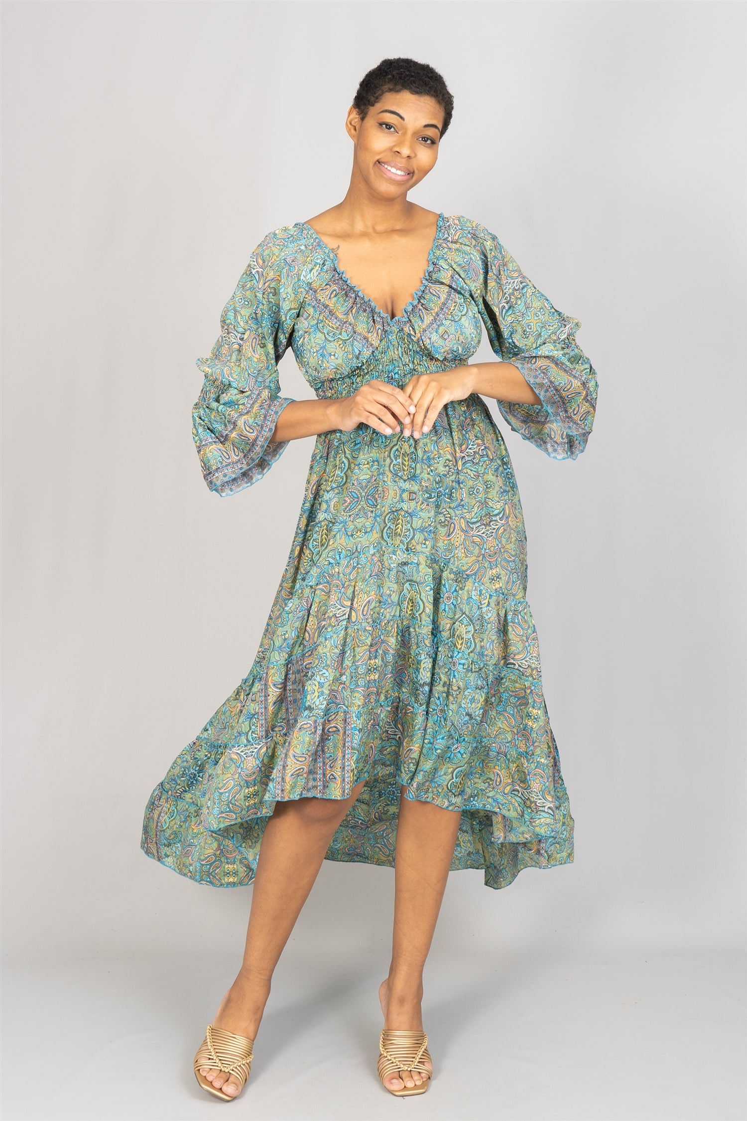 Etc. 5069 Print High-low Dress