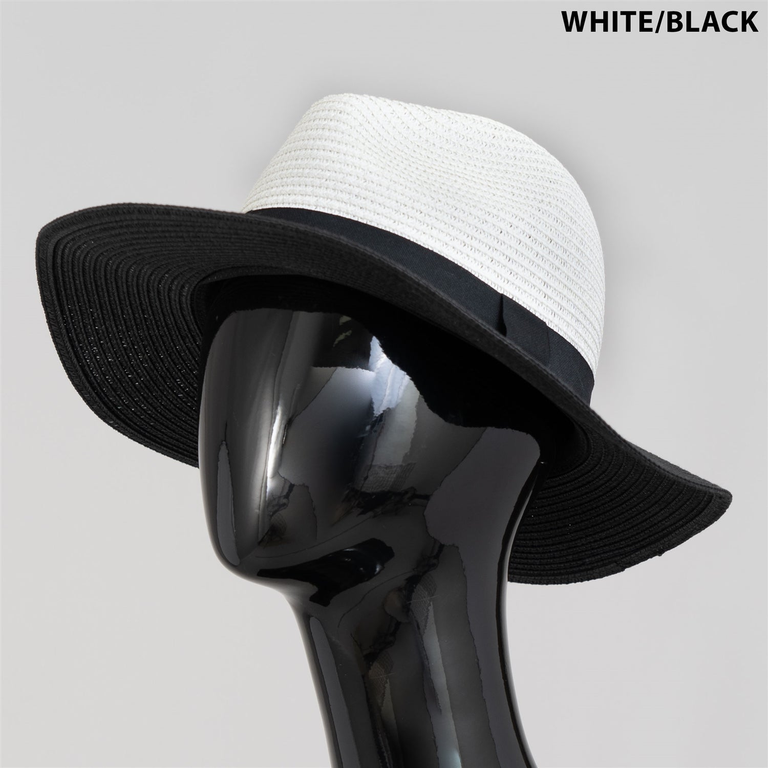 Fashion Hat 231687 Colorblock Straw Fedora Hat