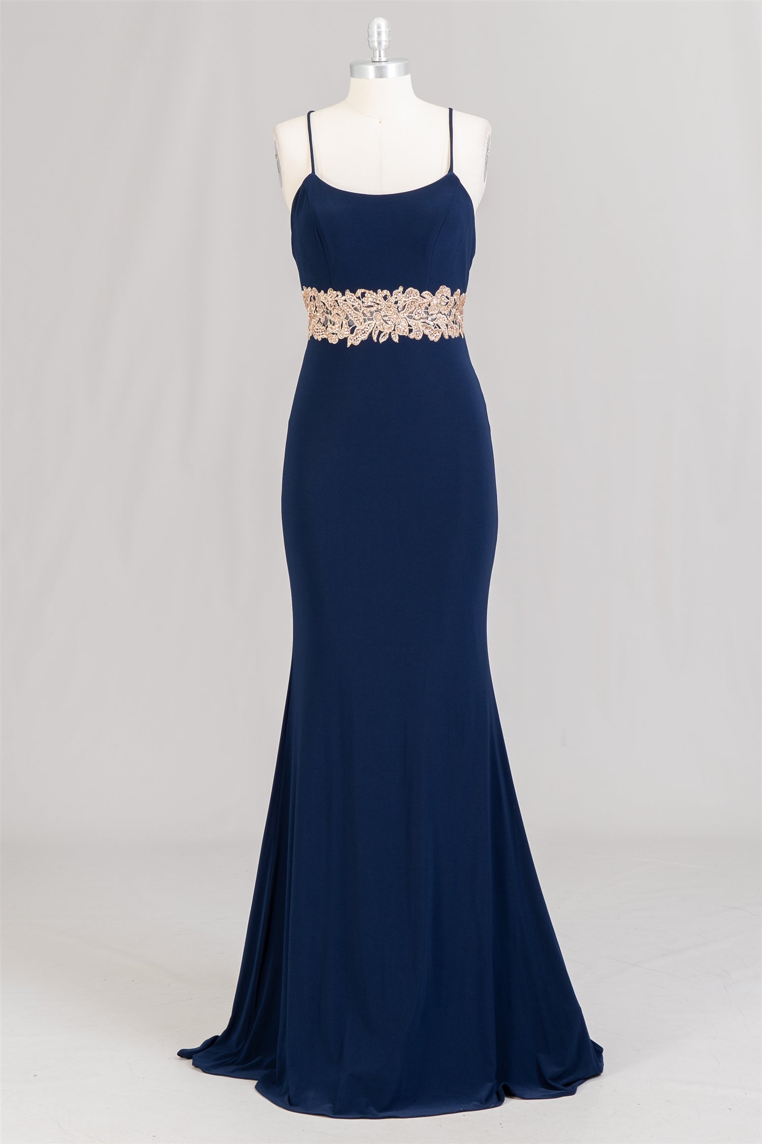 Faviana S10421 Beaded Waist Stretch Jersey Dress