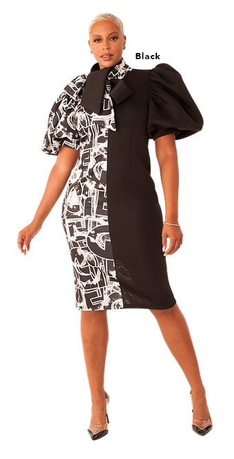 For Her 81822 Print Puff Sleeve Dress