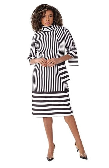 For Her 82059 Striped Midi Dress