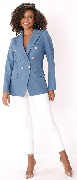 For Her 82100 Denim Twill Double-breasted Jacket