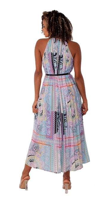 For Her 82169 Sleeveless Print Halter Dress