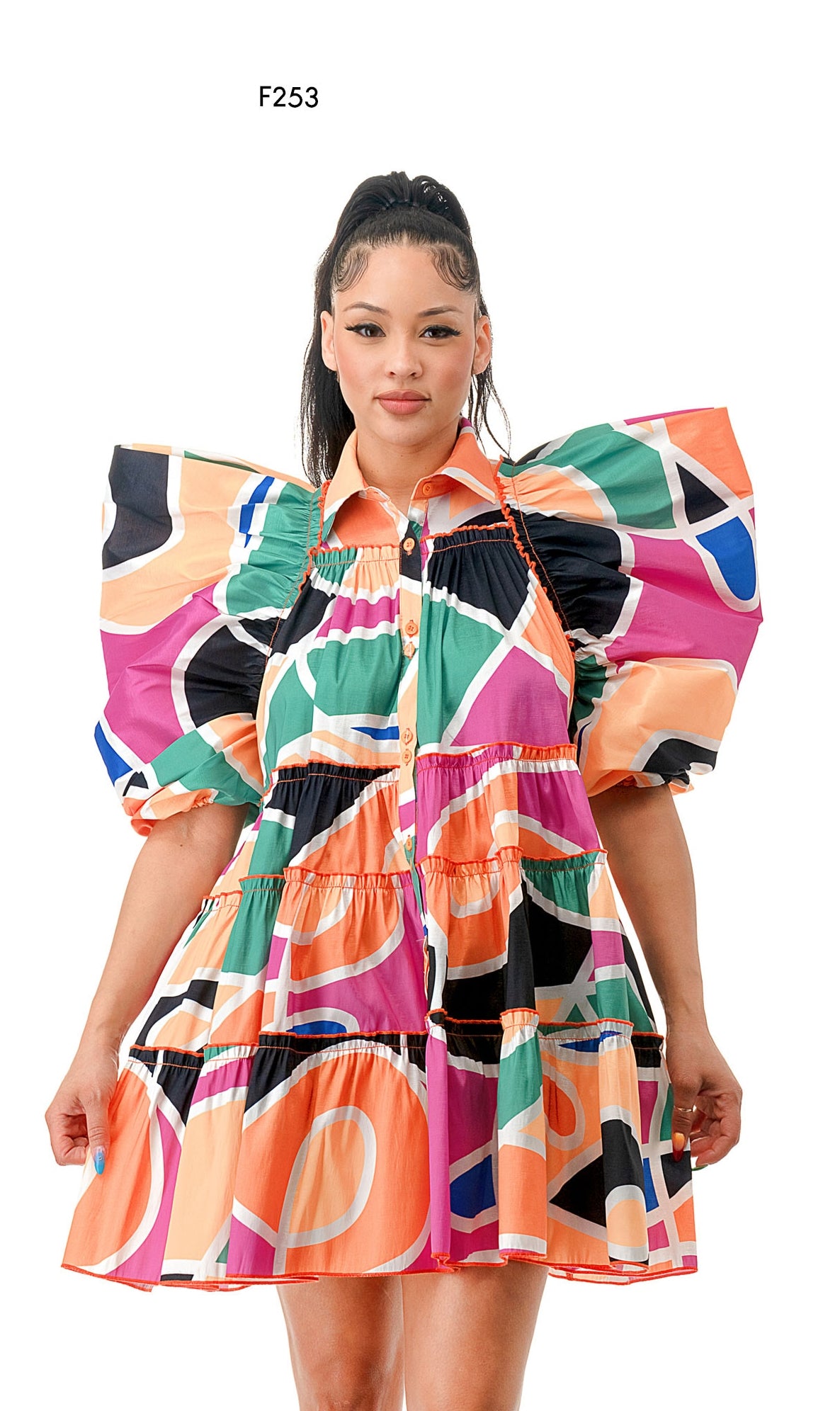 Highlight D650P Print PlusSize Dress