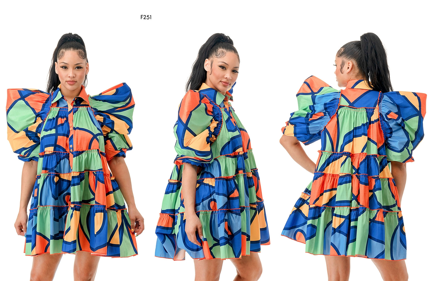 Highlight D650P Print PlusSize Dress