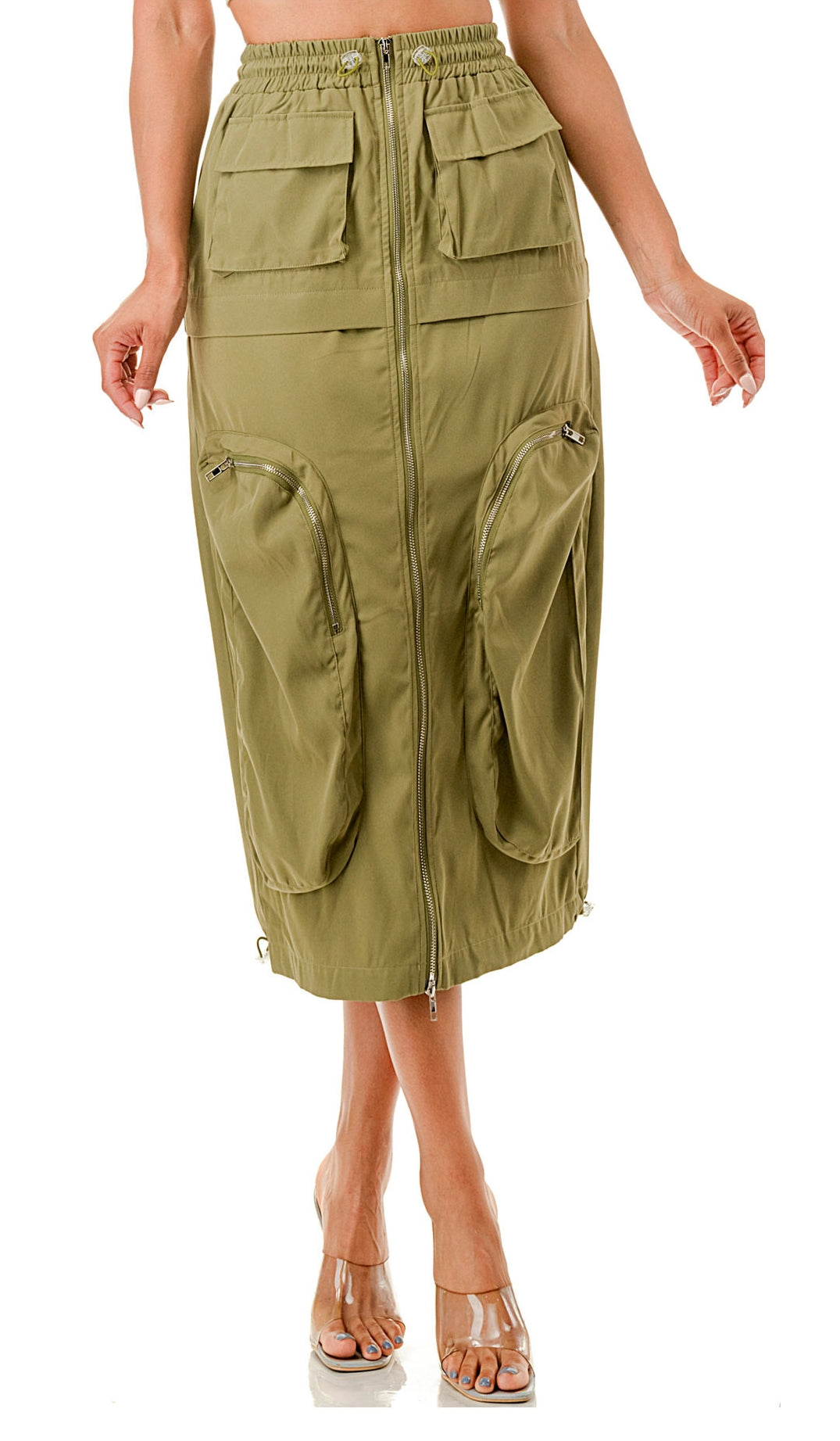 Highlight HS1001X Drawstring Cargo PlusSize Skirt