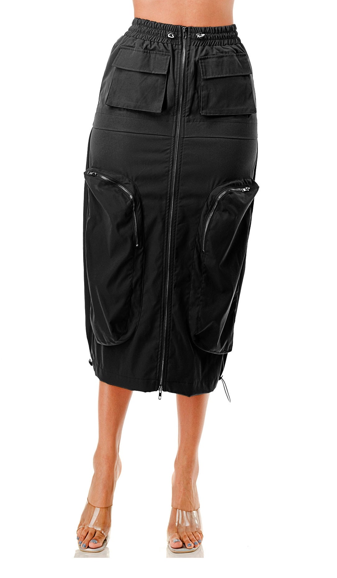 Highlight HS1001X Drawstring Cargo PlusSize Skirt