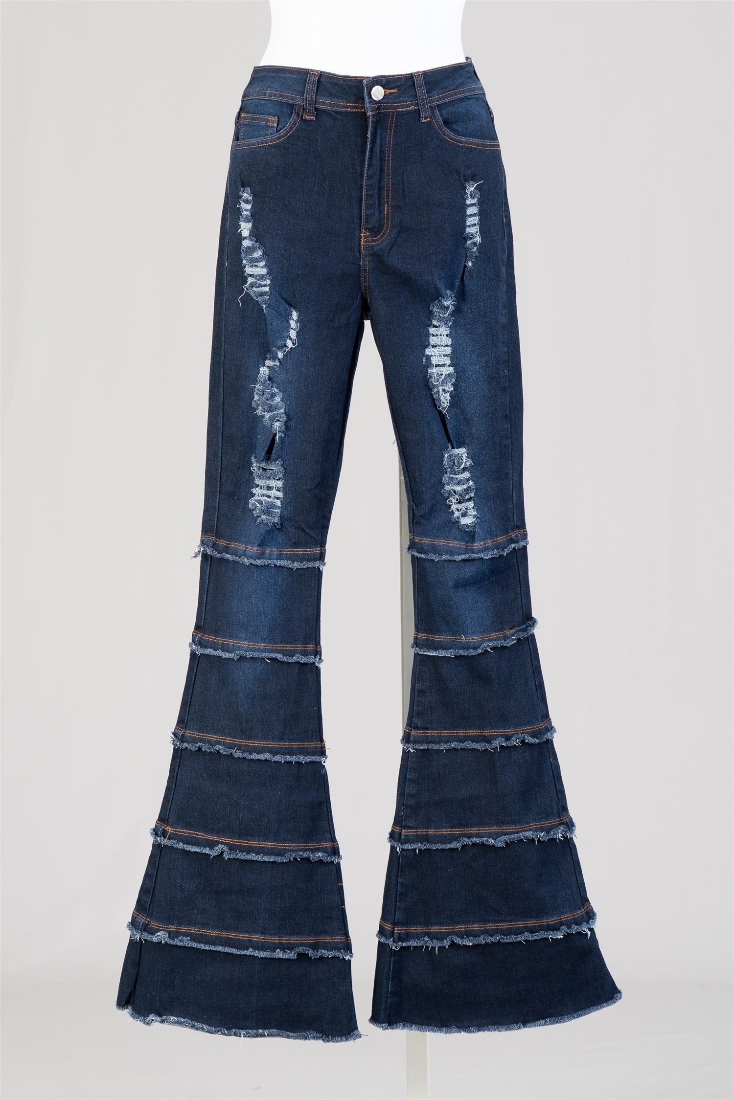 H&Y Fashion HY324 Stretch Denim Flare Pants