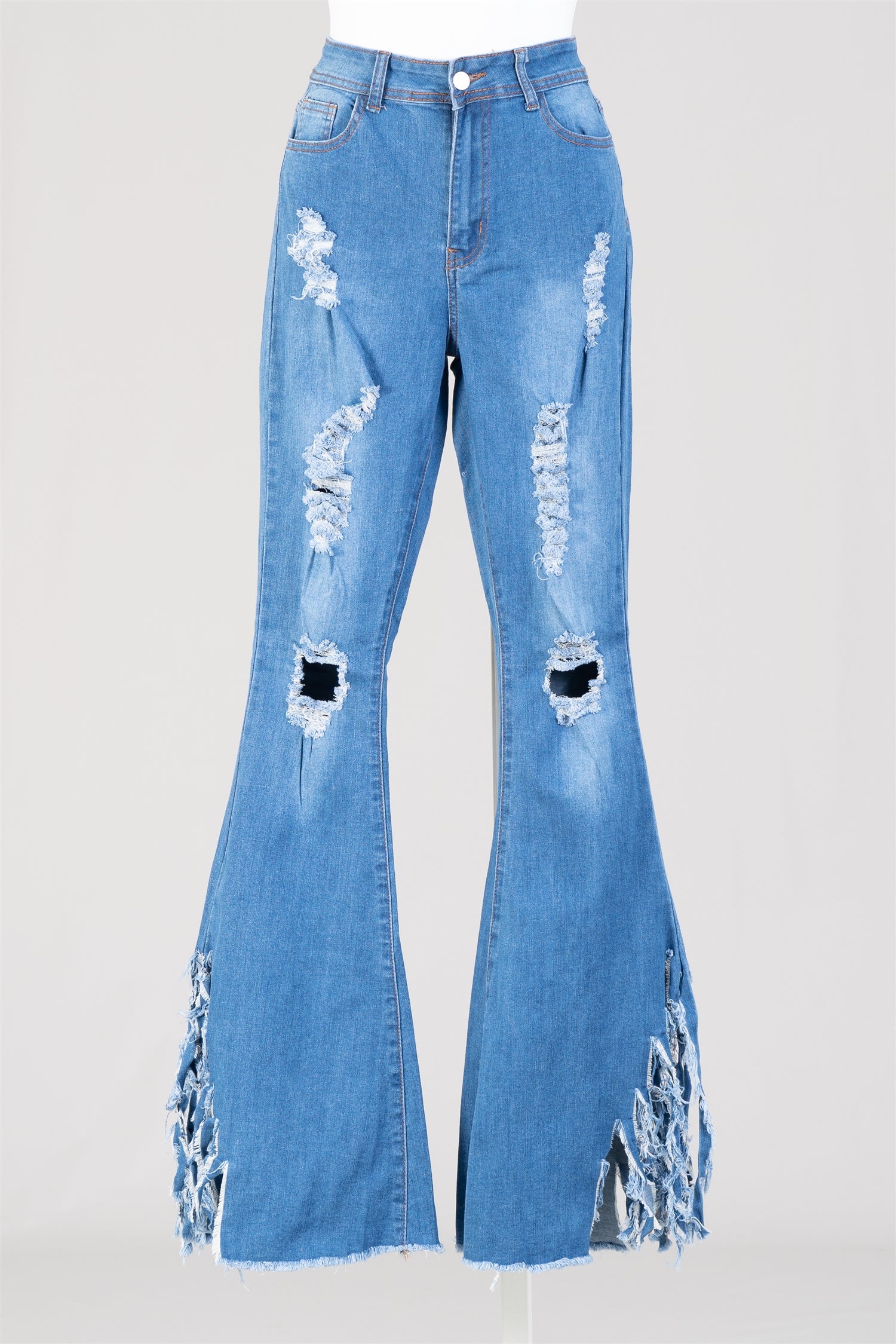 H&Y Fashion HY334 Stretch Denim Flare Pants