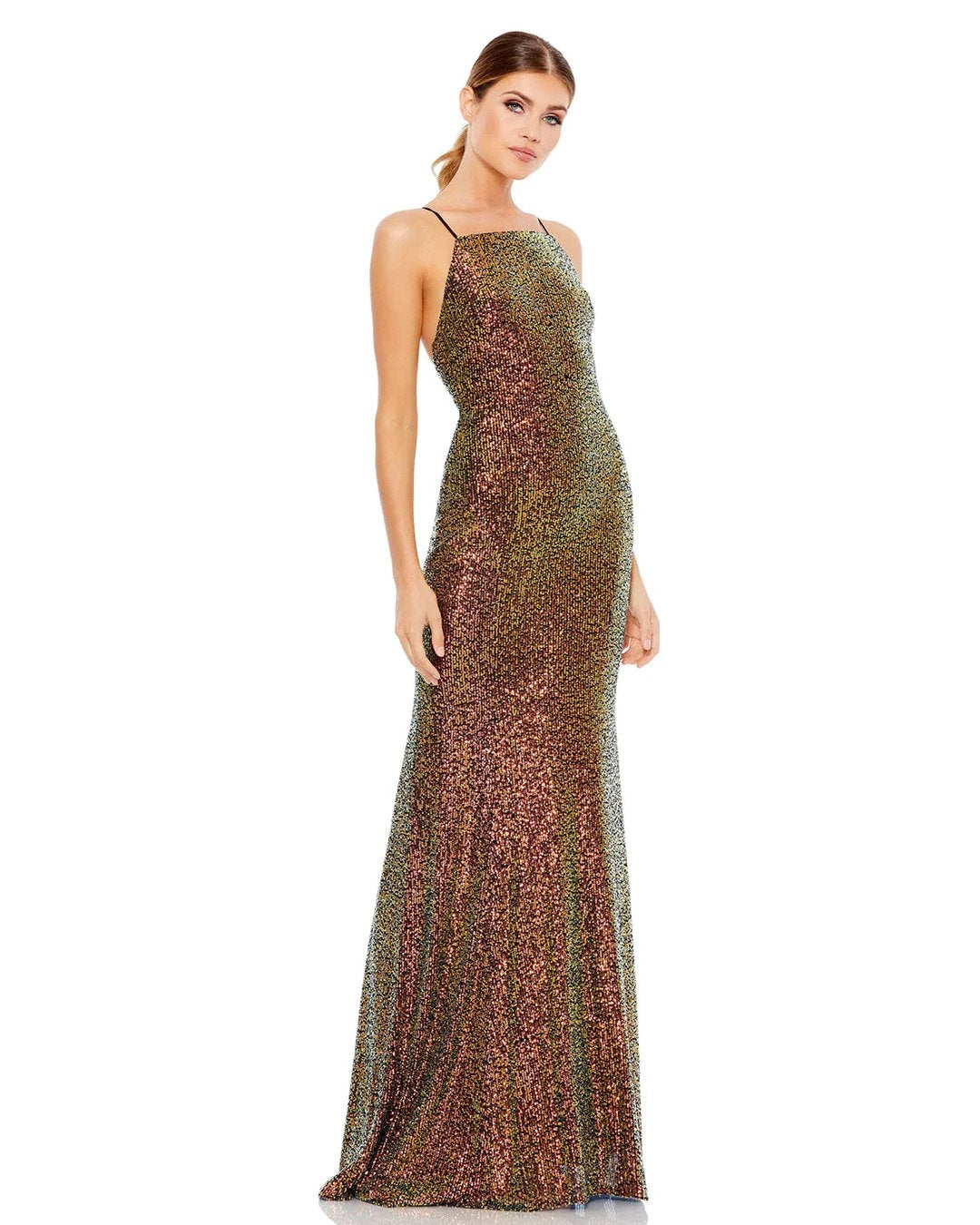 Ieena for Mac Duggal 26534 Sequin Halter Dress