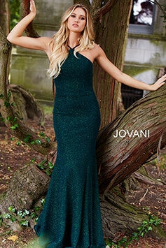 Jovani 59887 Glitter Halter Dress