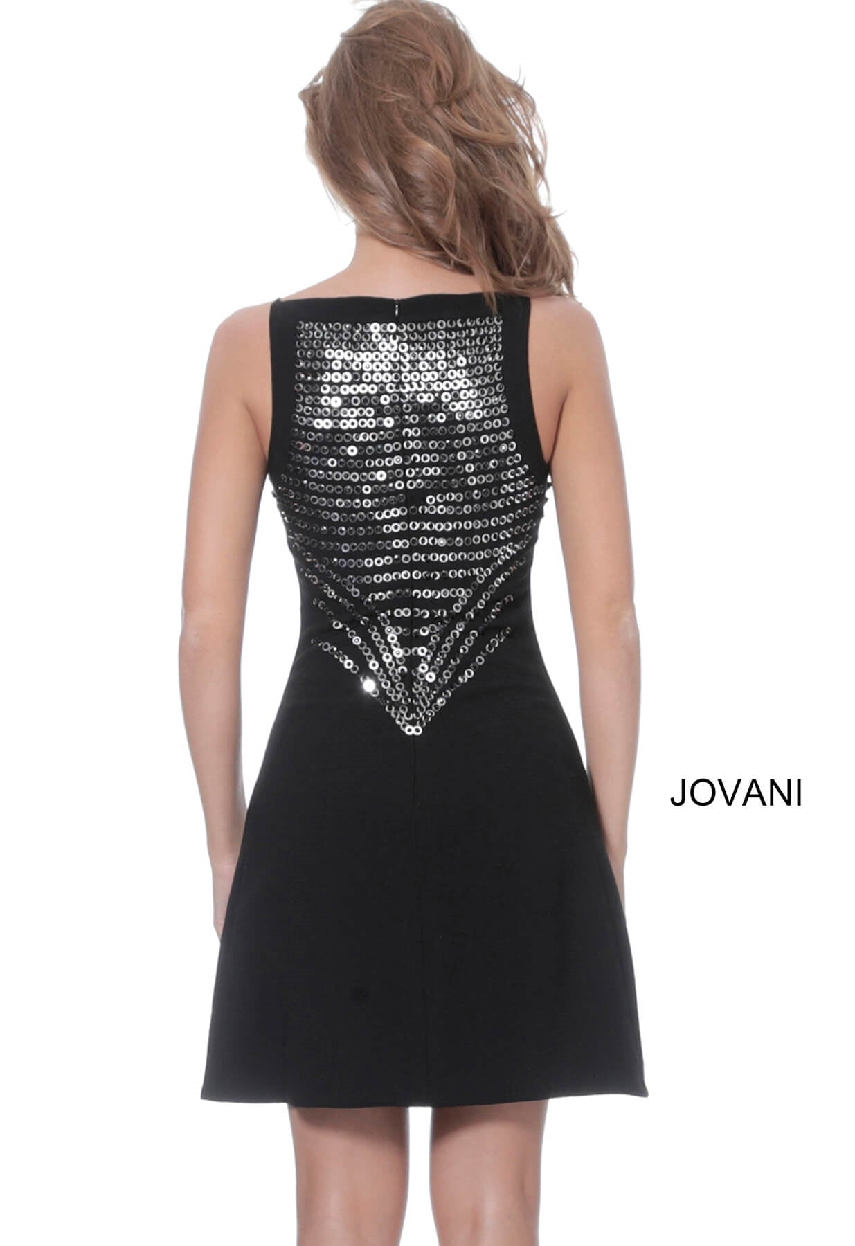 Jovani 66372 A-line Square Neck Glitter Dress