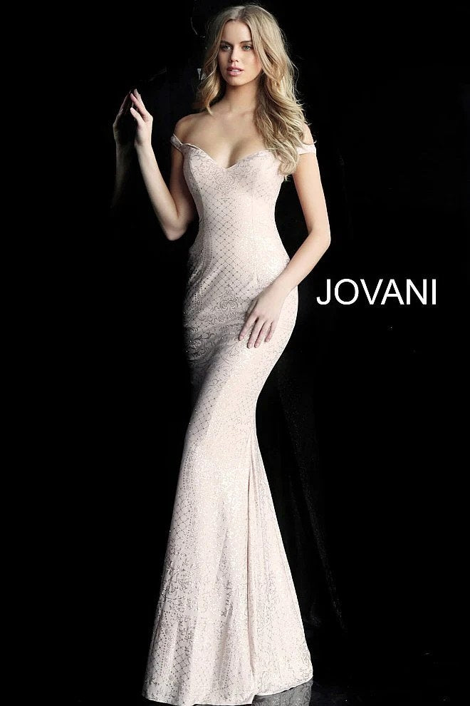 Jovani JVN60139 Off-shoulder Glitter Dress