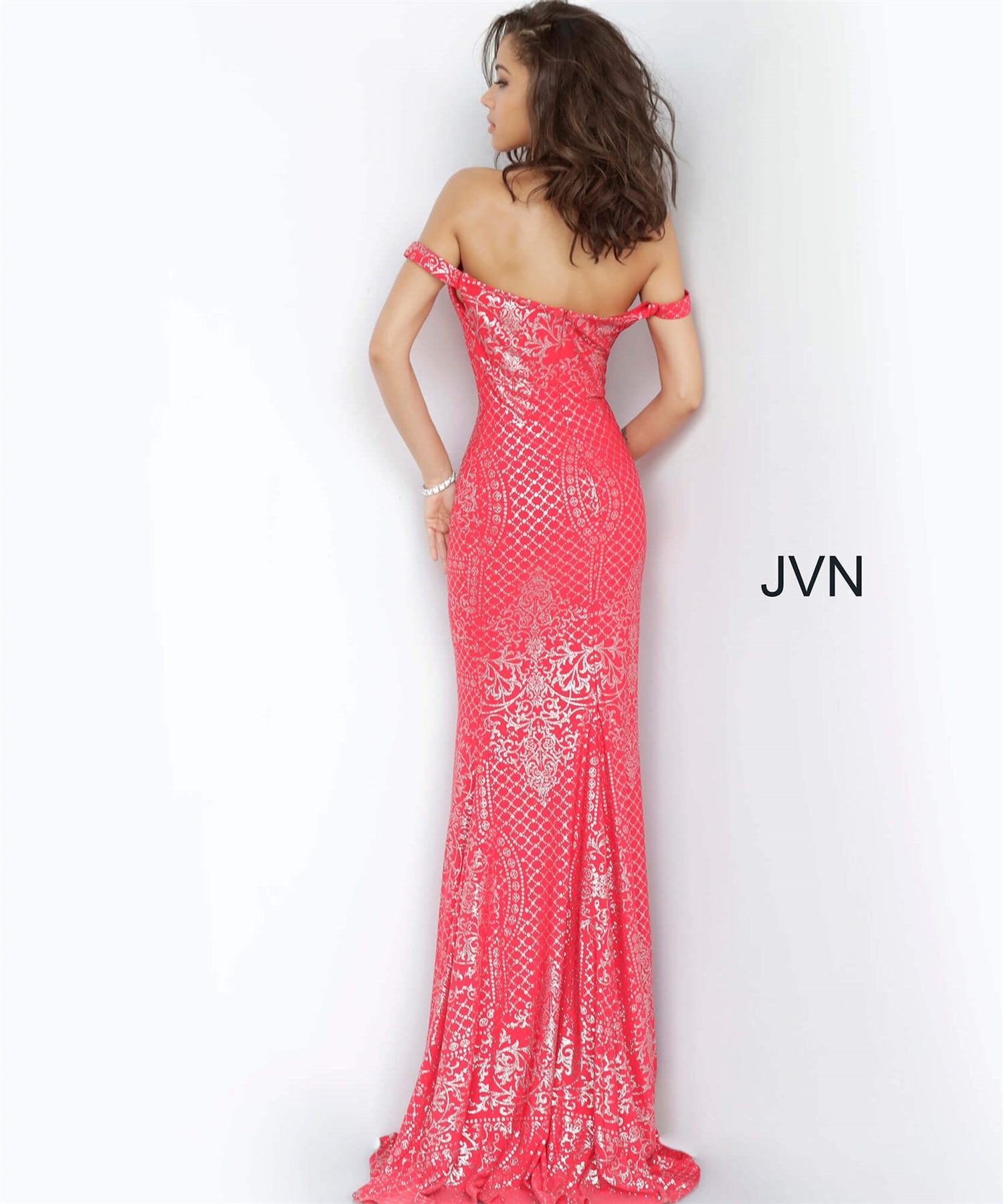 Jovani JVN60139 Off-shoulder Glitter Dress