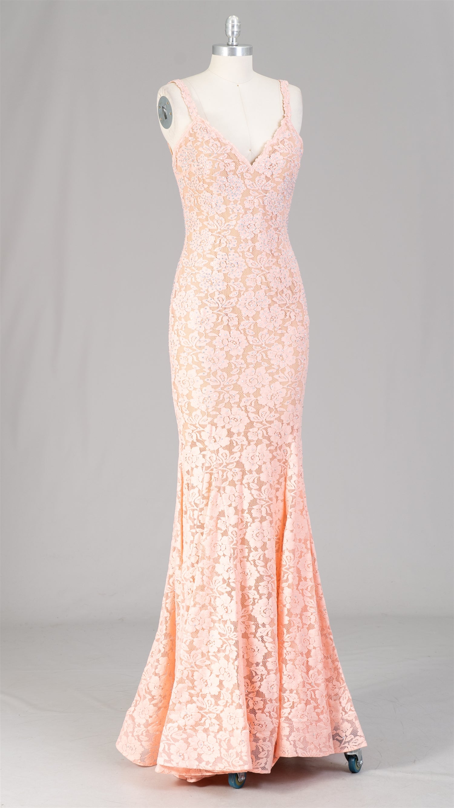 Jovani JVN68005 Stretch Lace Low-back Dress