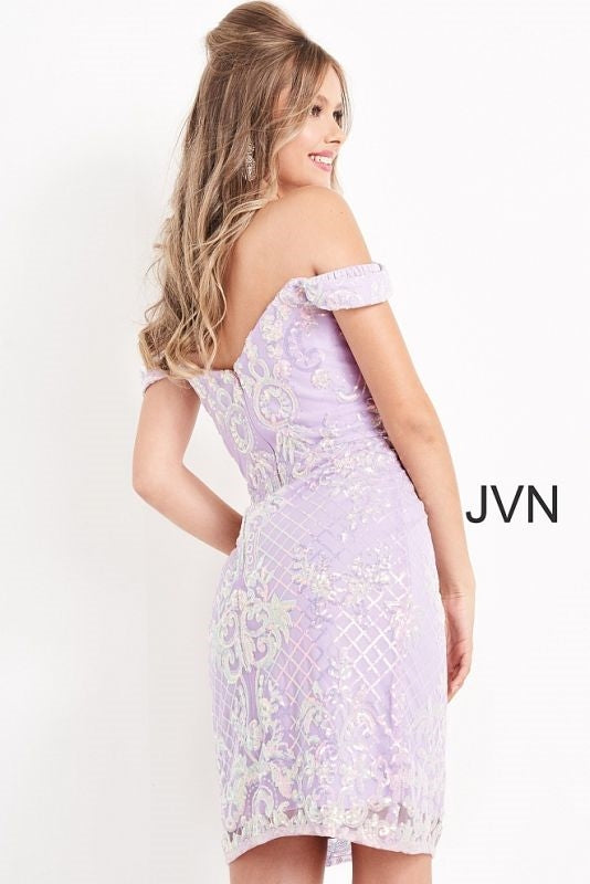 JVN by Jovani JVN05251A Sequin Off-Shoulder Dress