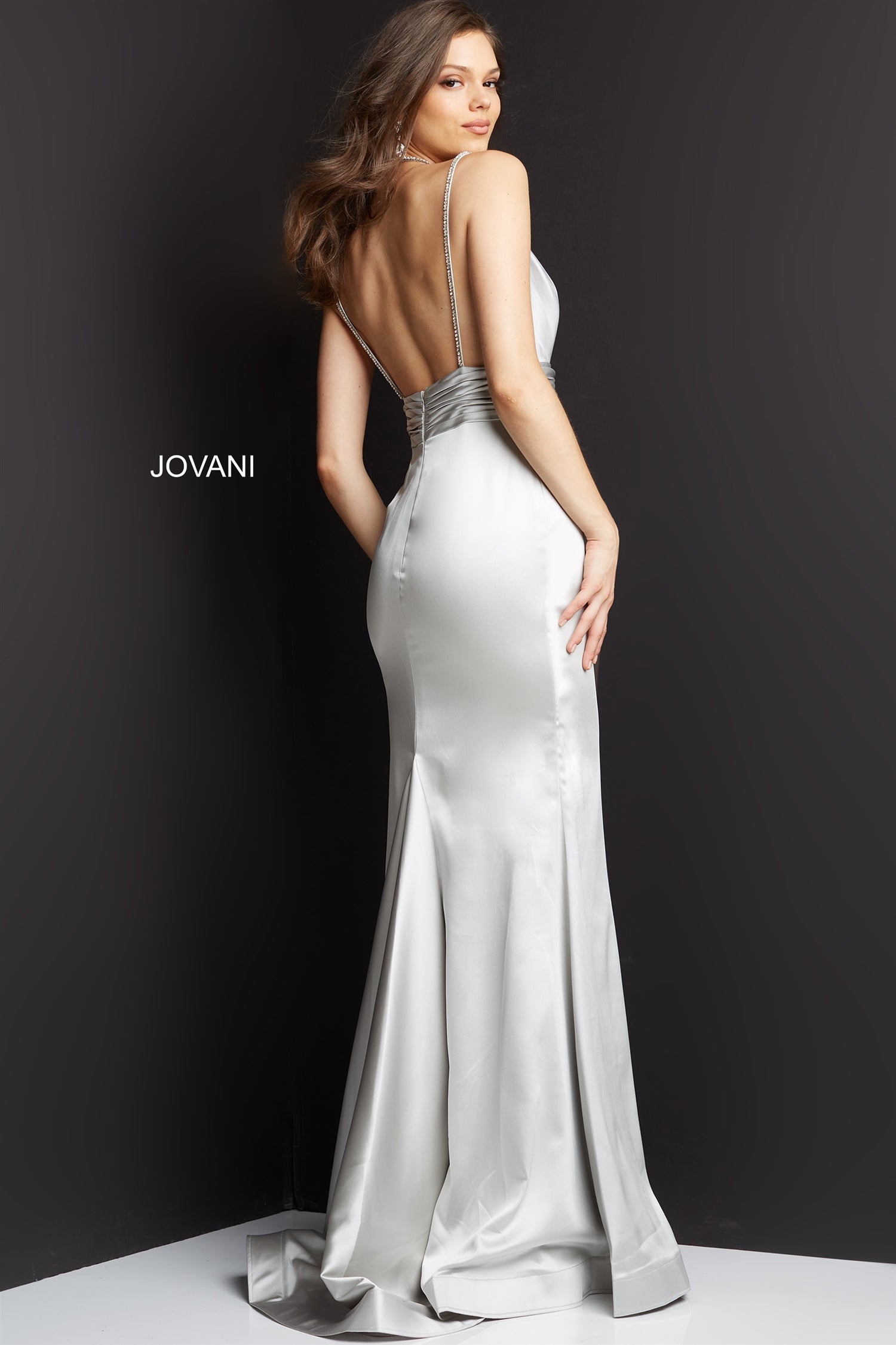 JVN by Jovani JVN3116 Double Strap Satin Dress