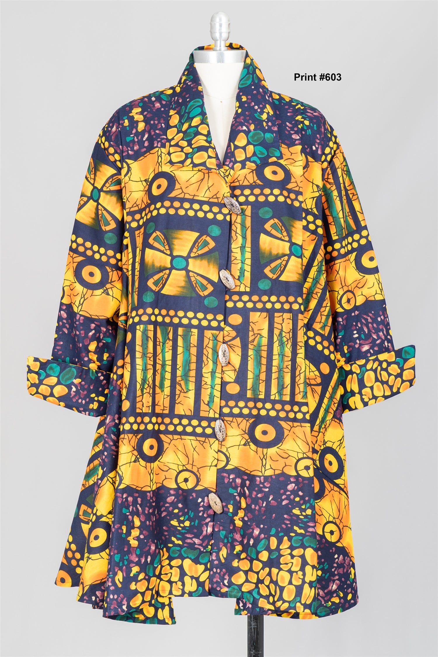 KaraChic 243 Authentic African Print A-line Tunic Top