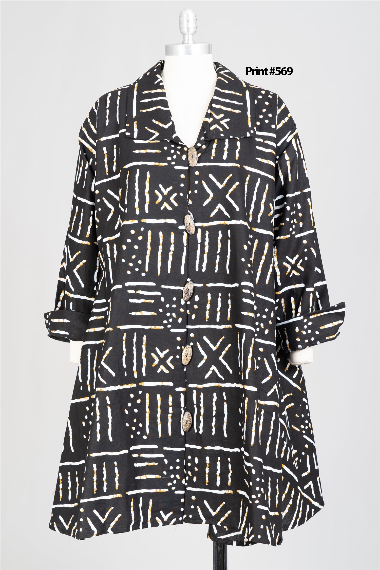 KaraChic 243 Authentic African Print A-line Tunic Top