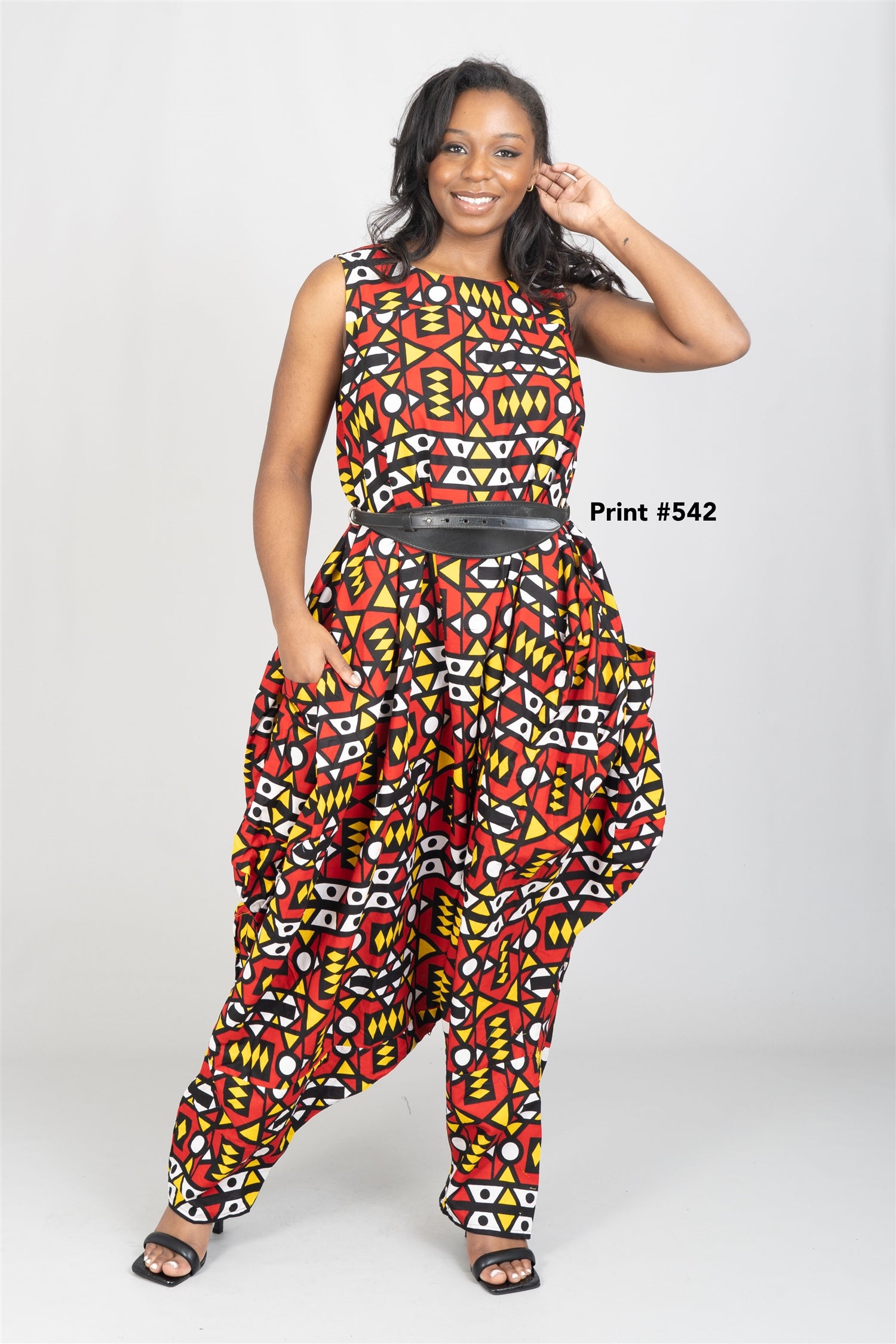 KaraChic 251RN Authentic African Print Jumpsuit