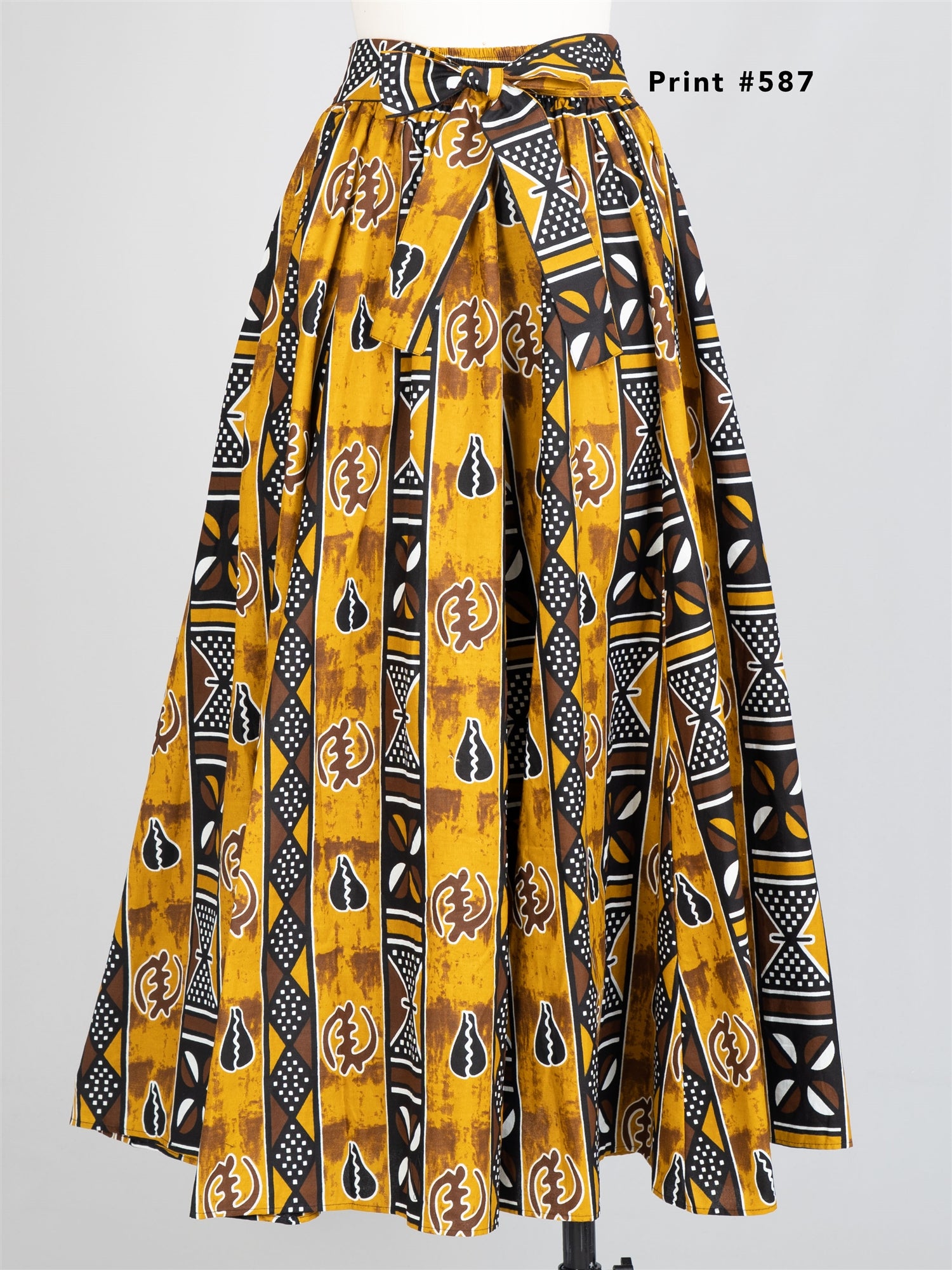 KaraChic 7001 Elastic Waist Authentic African Print Maxi Skirt