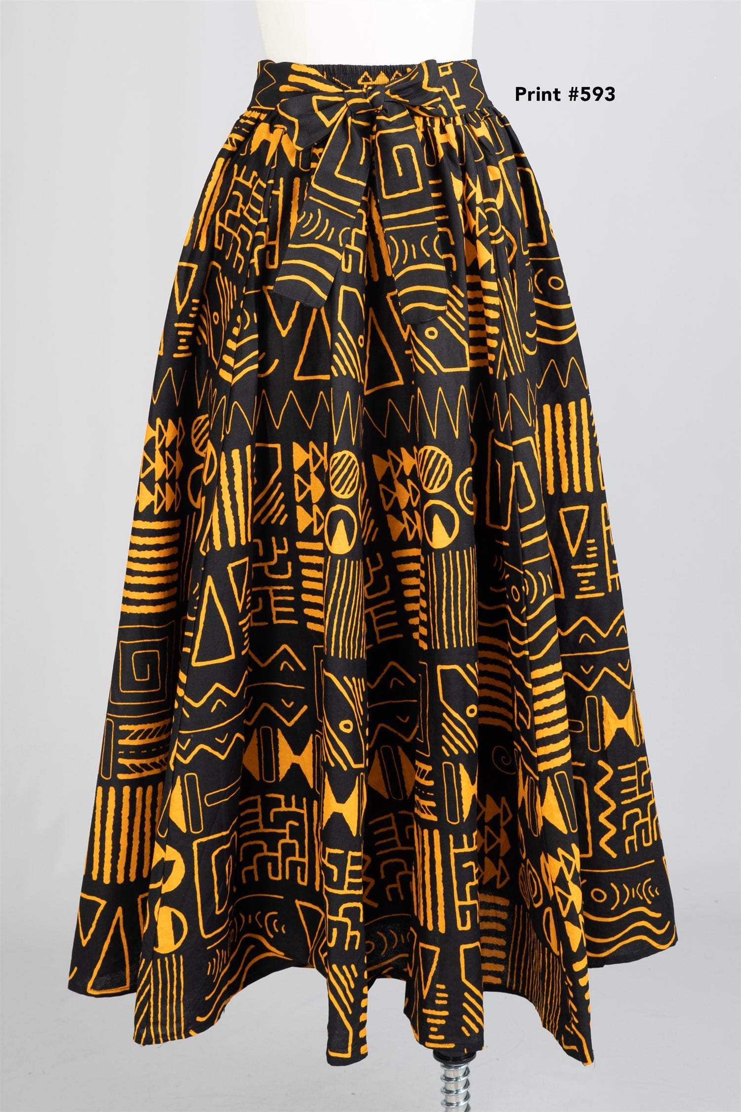 KaraChic 7001 Elastic Waist Authentic African Print Maxi Skirt