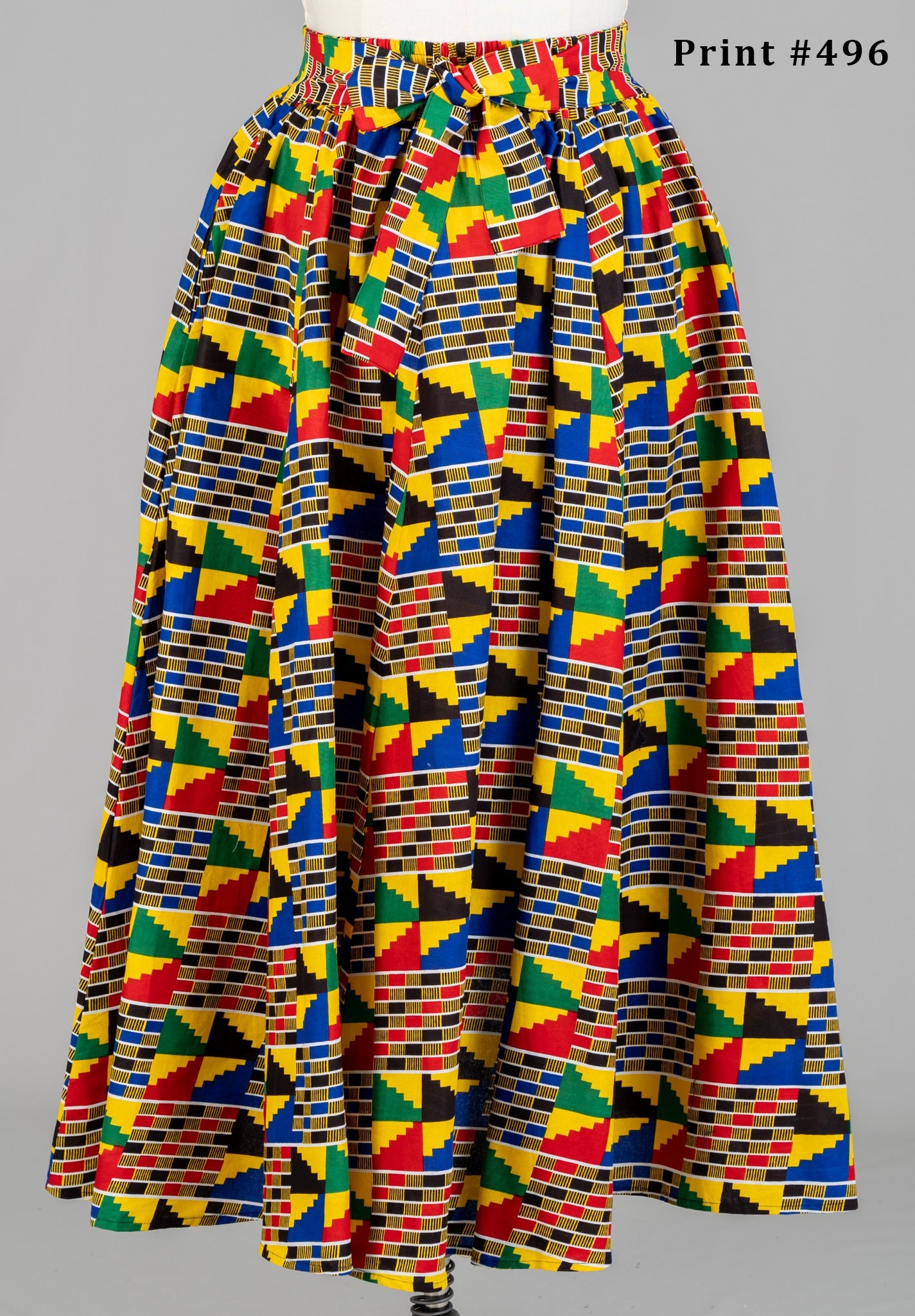 KaraChic 7001 Elastic Waist Authentic African Print Maxi Skirt