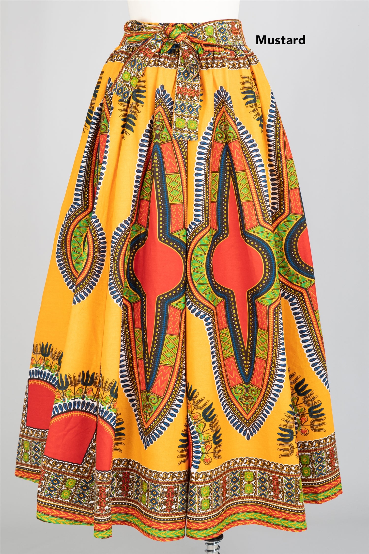 KaraChic 7001D Elastic Waist Dashiki Print Skirt    KaraChic 7001D Authentic African Dashiki Print Maxi Skirt