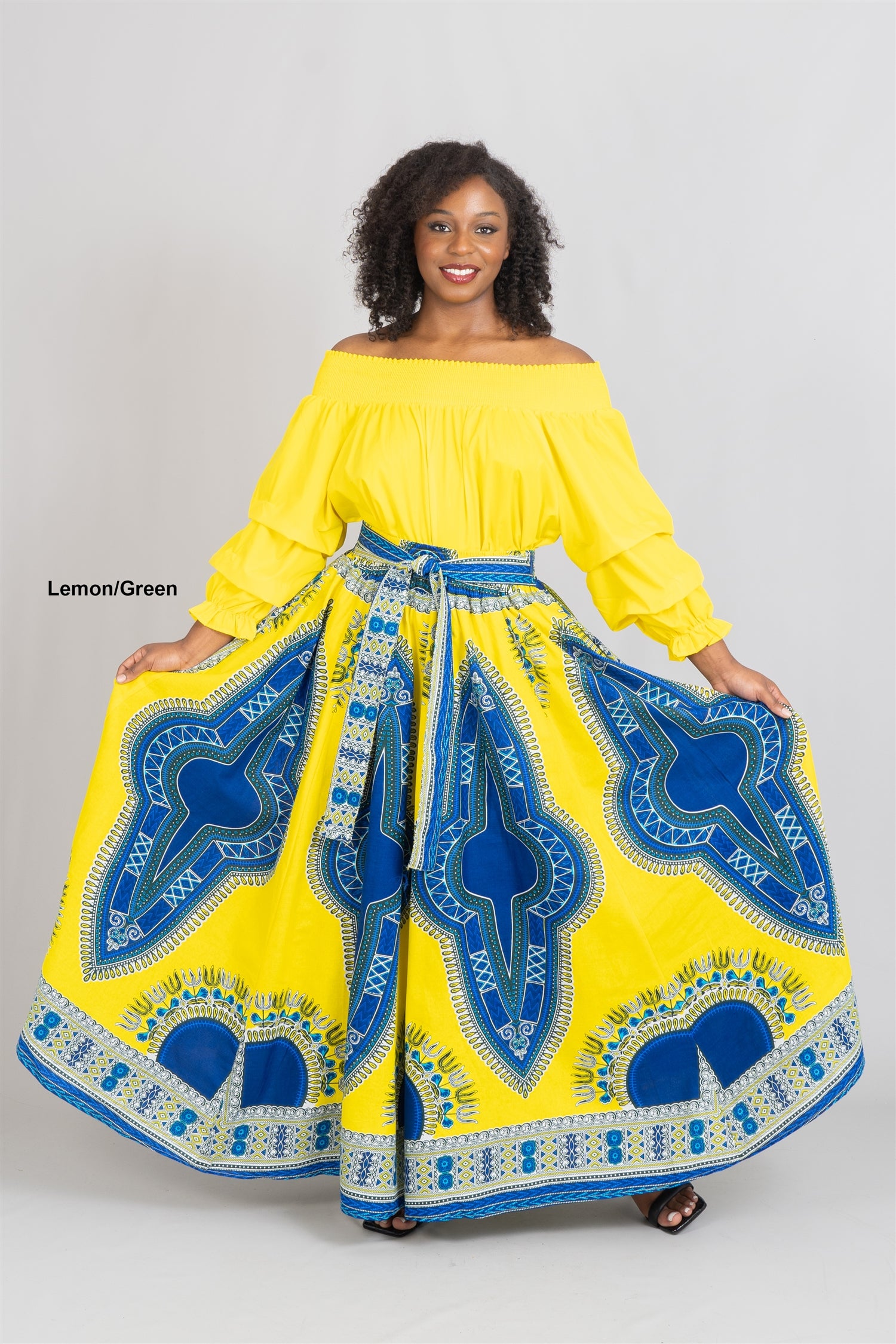 KaraChic 7001D Elastic Waist Dashiki Print Skirt    KaraChic 7001D Authentic African Dashiki Print Maxi Skirt