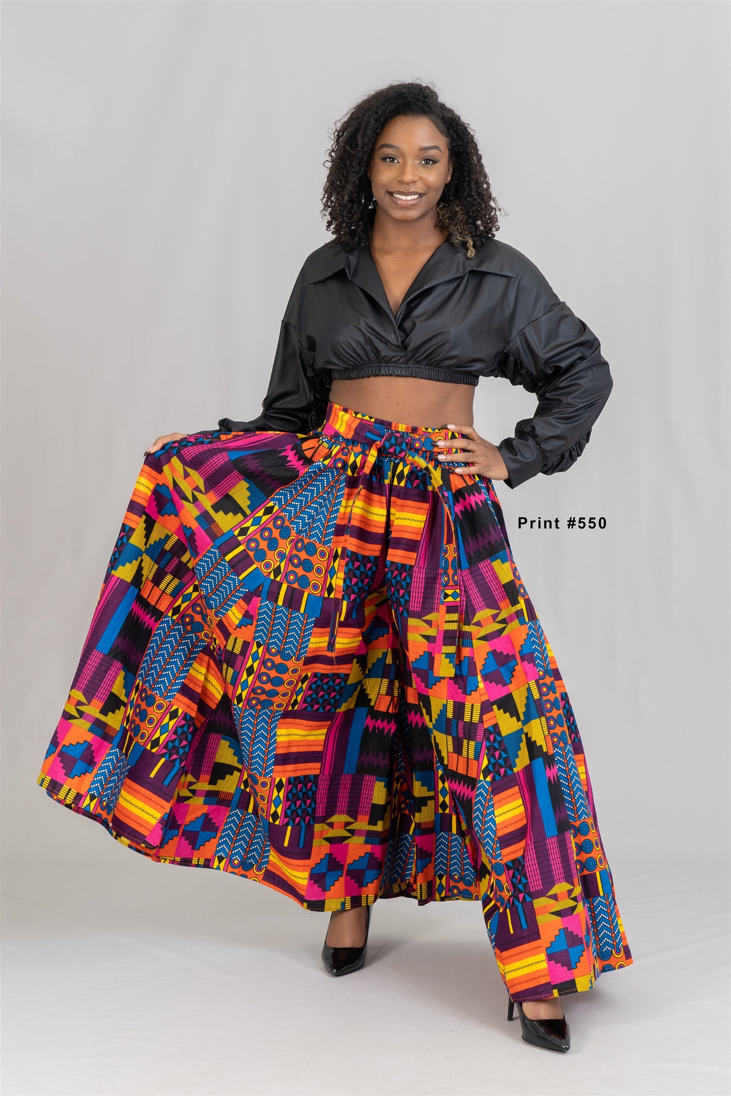 KaraChic 701NP Authentic African Print Wide Leg Pant