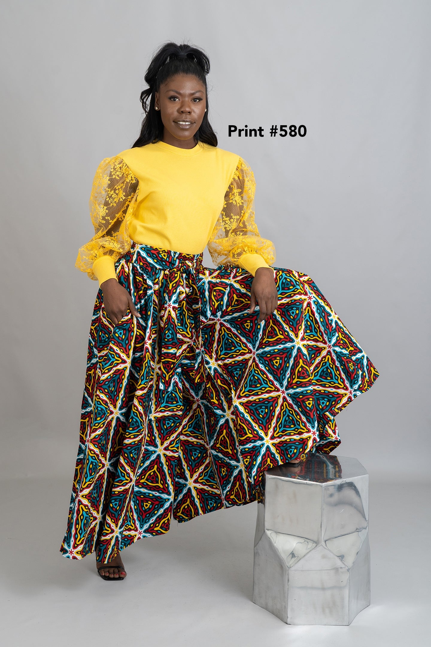 KaraChic 701NP Authentic African Print Wide Leg Pant