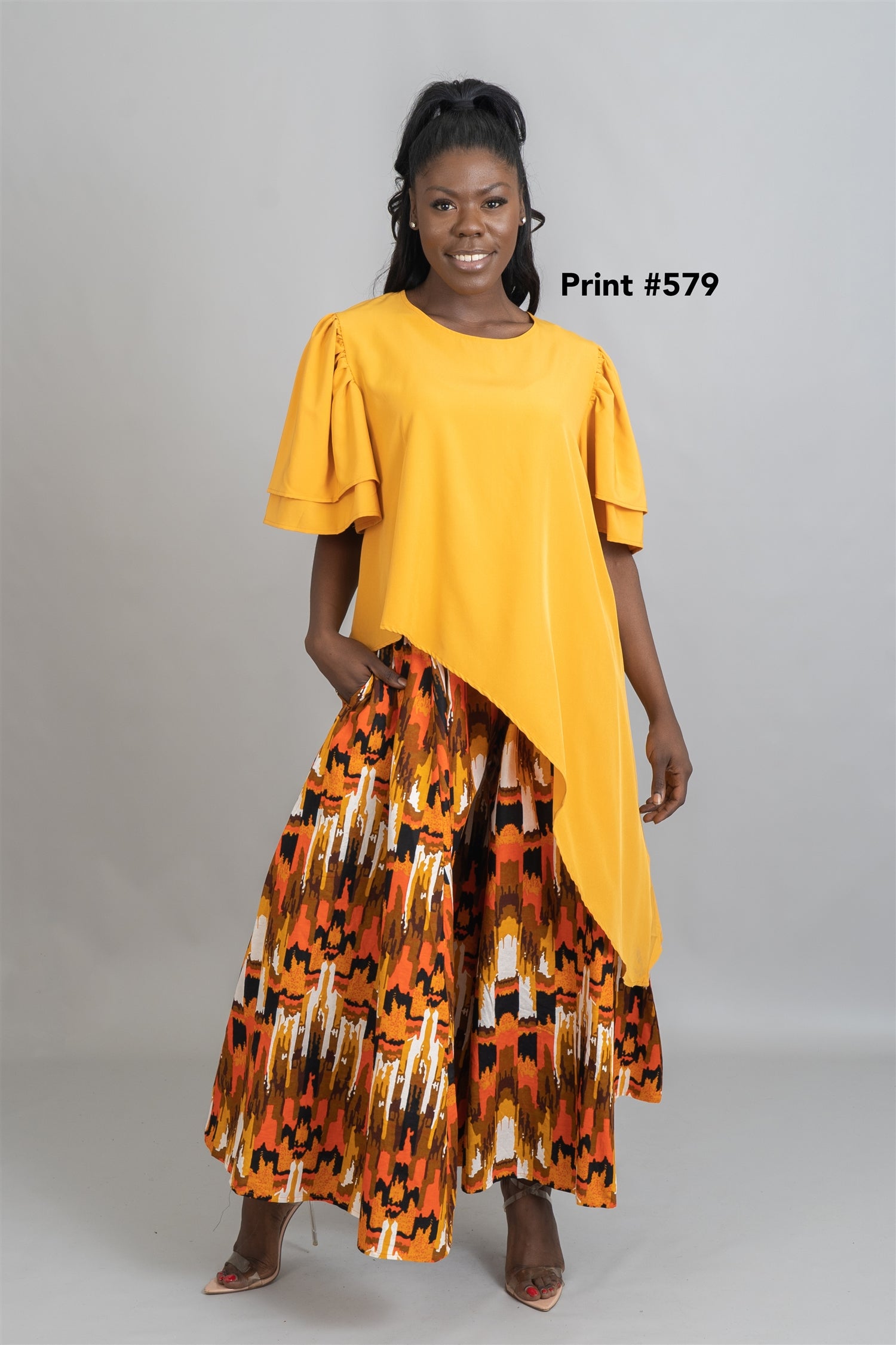 KaraChic 701NP Authentic African Print Wide Leg Pant