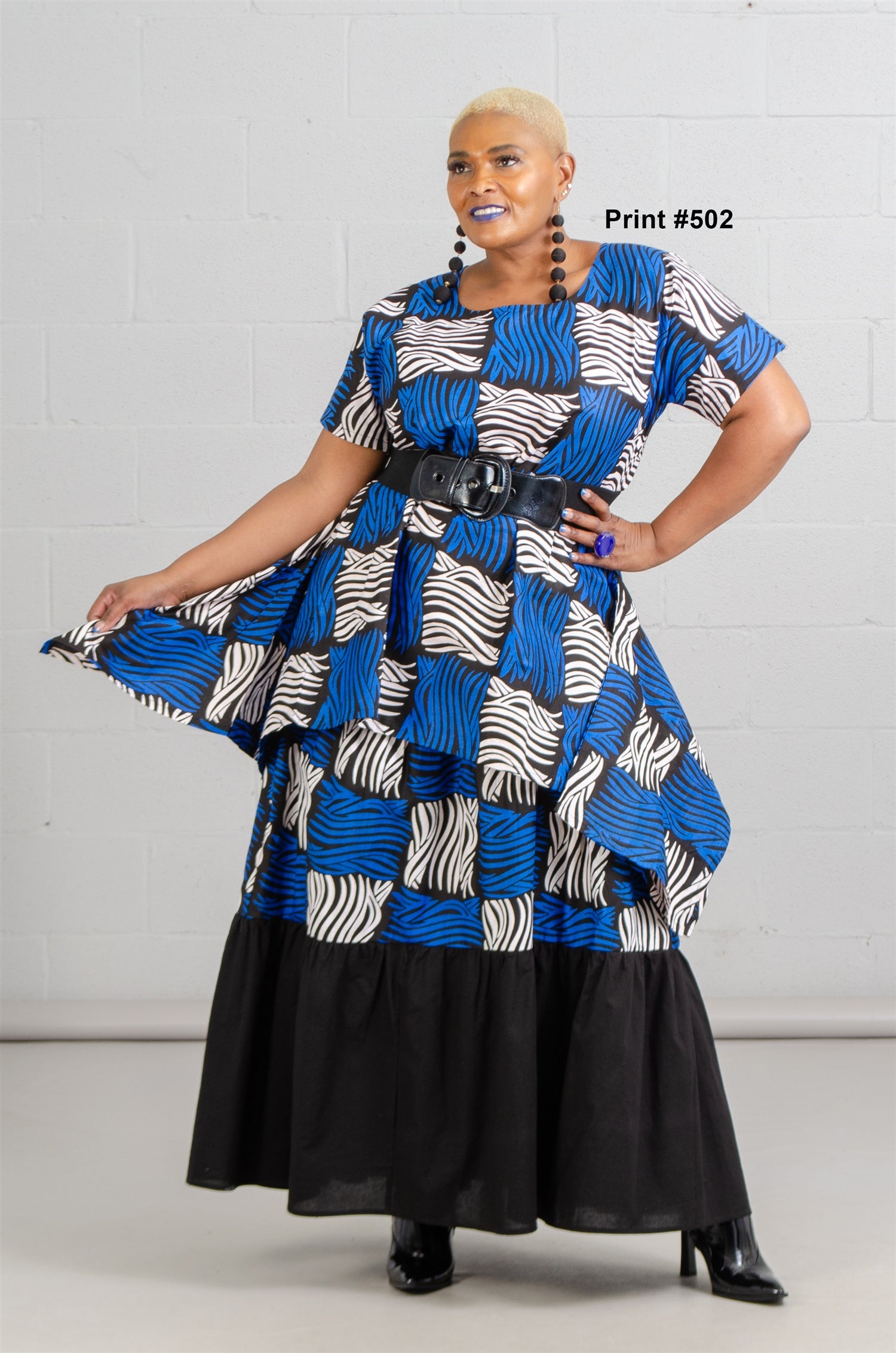 KaraChic 7514 African Print Peasant Skirt