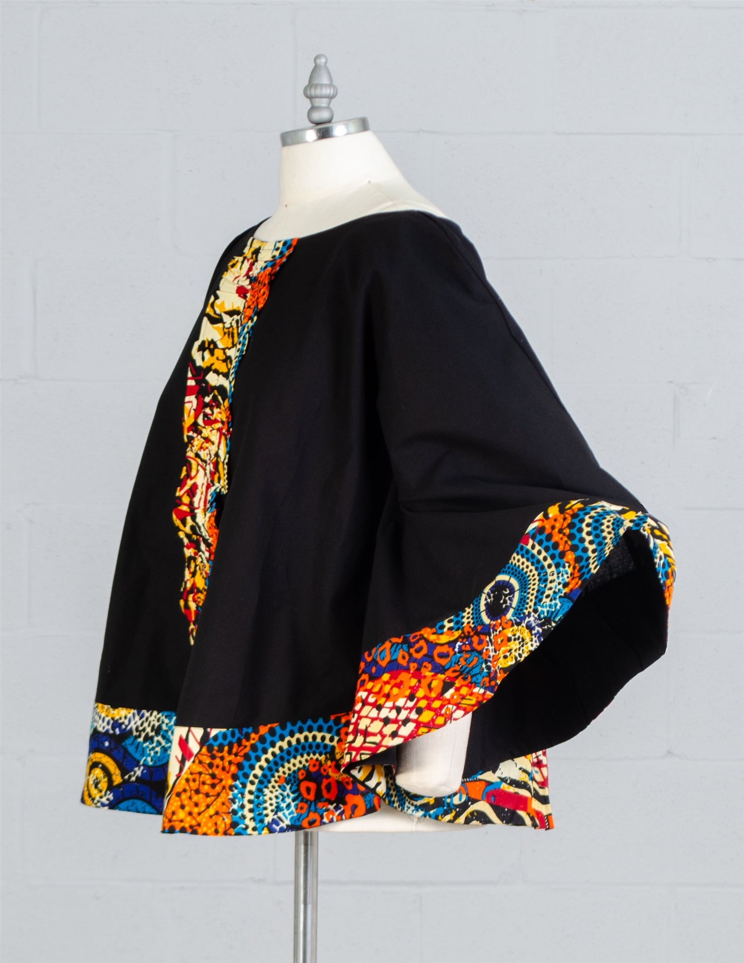 KaraChic 7558 Authentic African Print Border Print Poncho Top