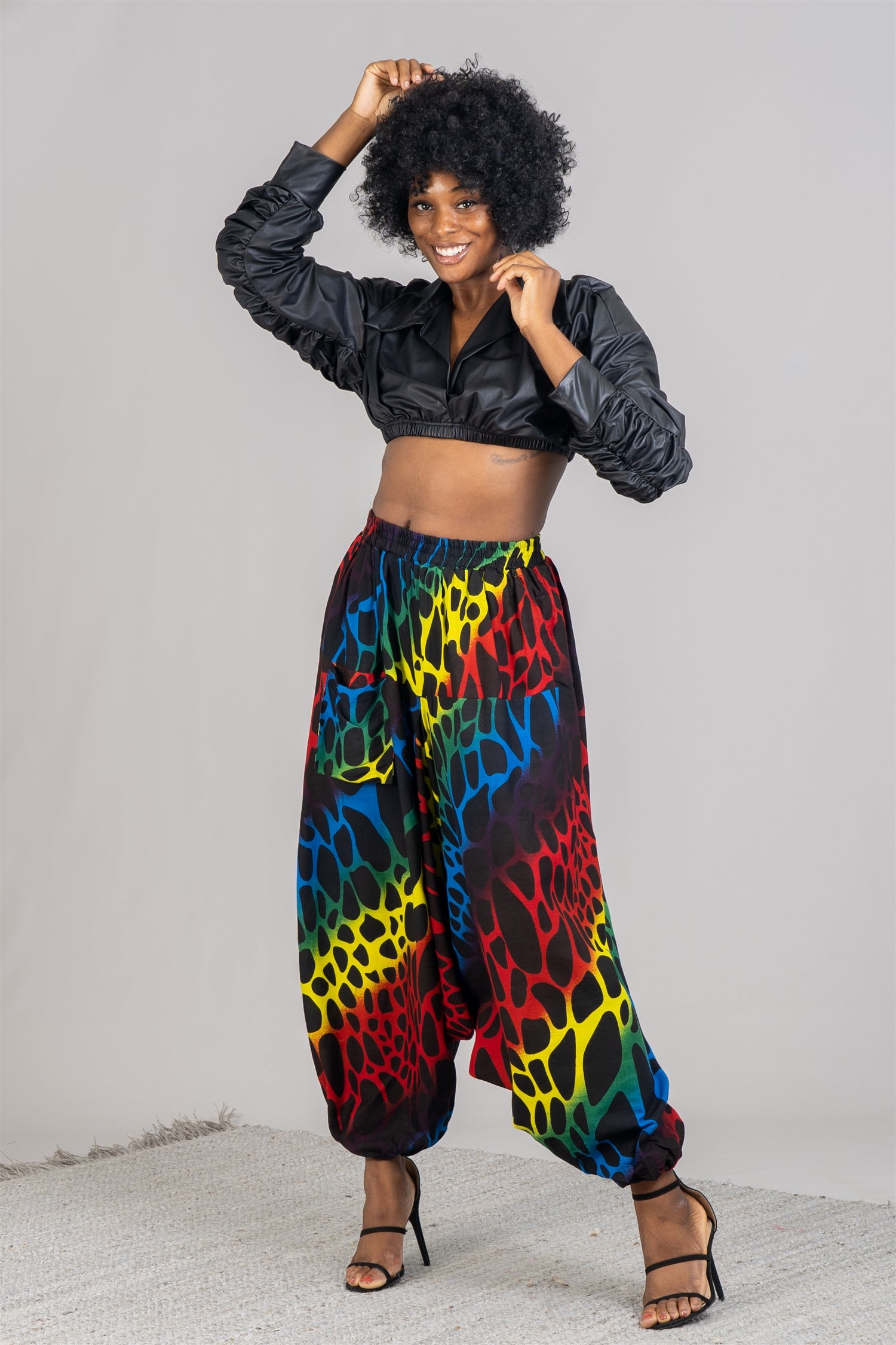 KaraChic 7638 Authentic African Print Harem Pant