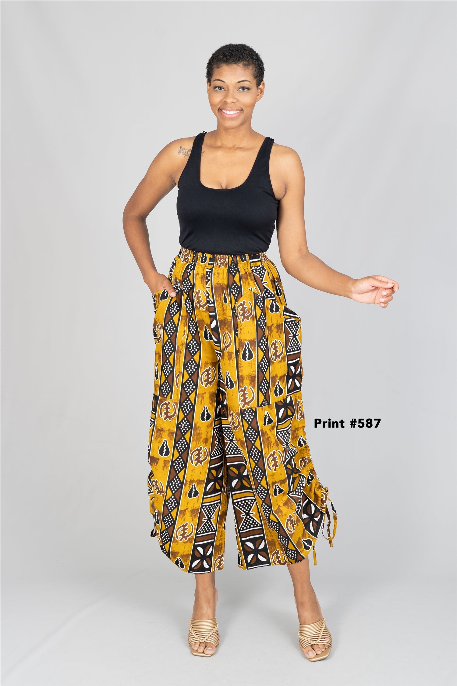 KaraChic 7697 Authentic African Print Pant