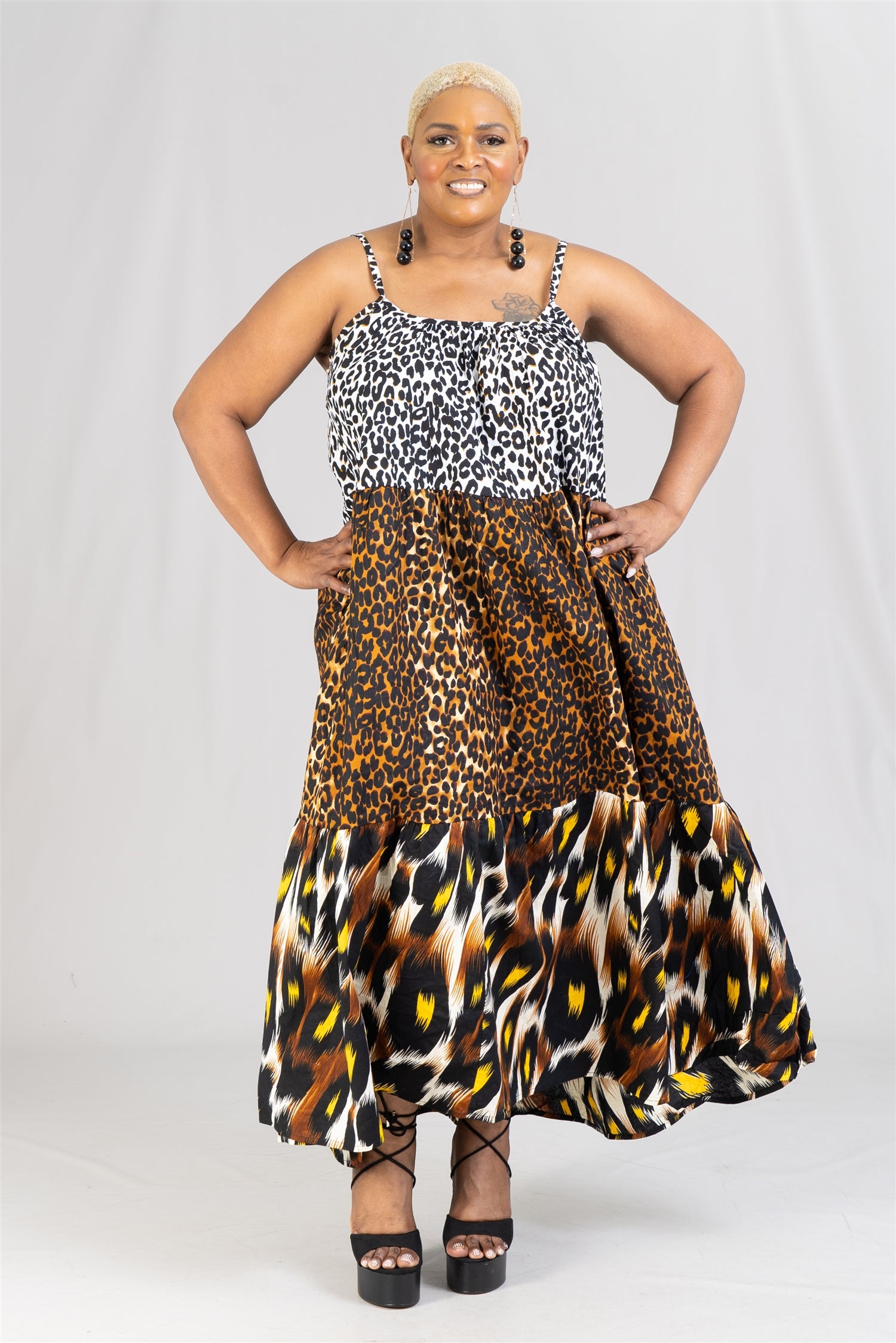 KaraChic 7709 Authentic African Print Maxi Dress