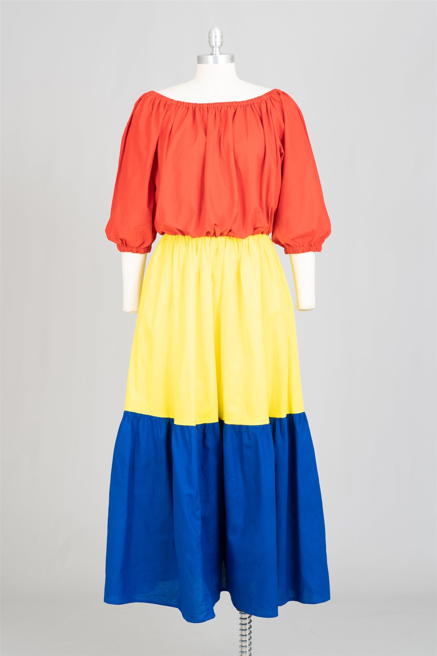 KaraChic 7710S Color-block Off-Shoulder Maxi Dress