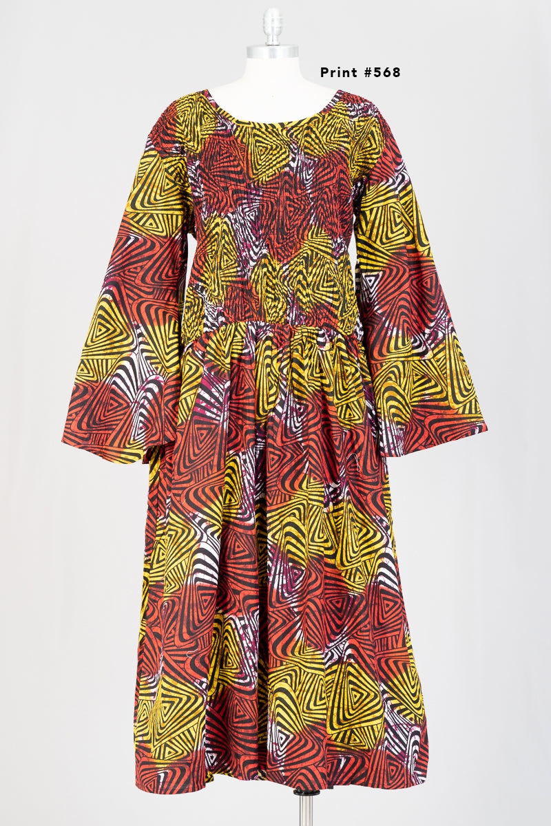 KaraChic 7731 Authentic African Print Smocked Dress