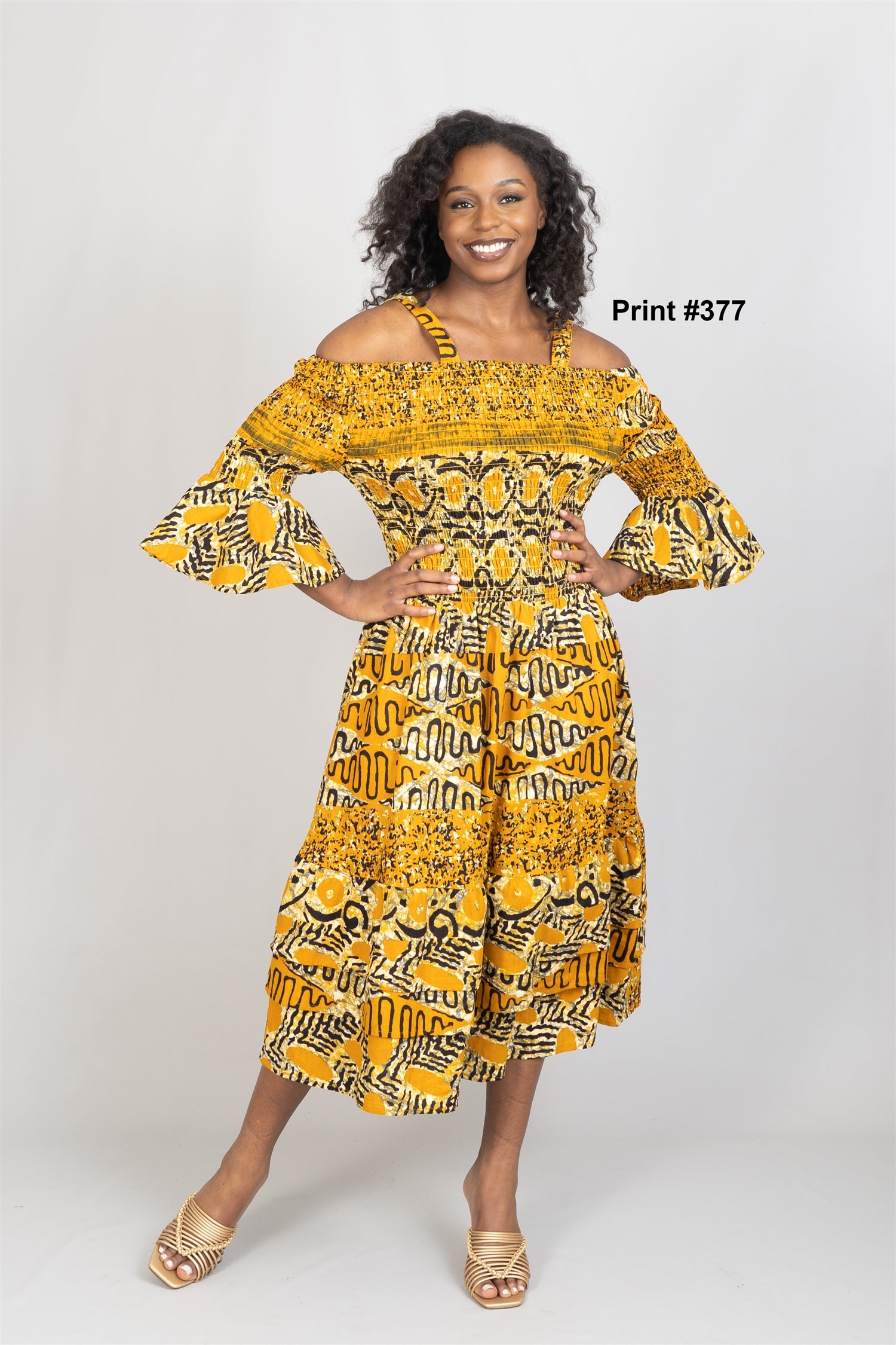 KaraChic 7734 Authentic African Print Tiered Maxi Dress