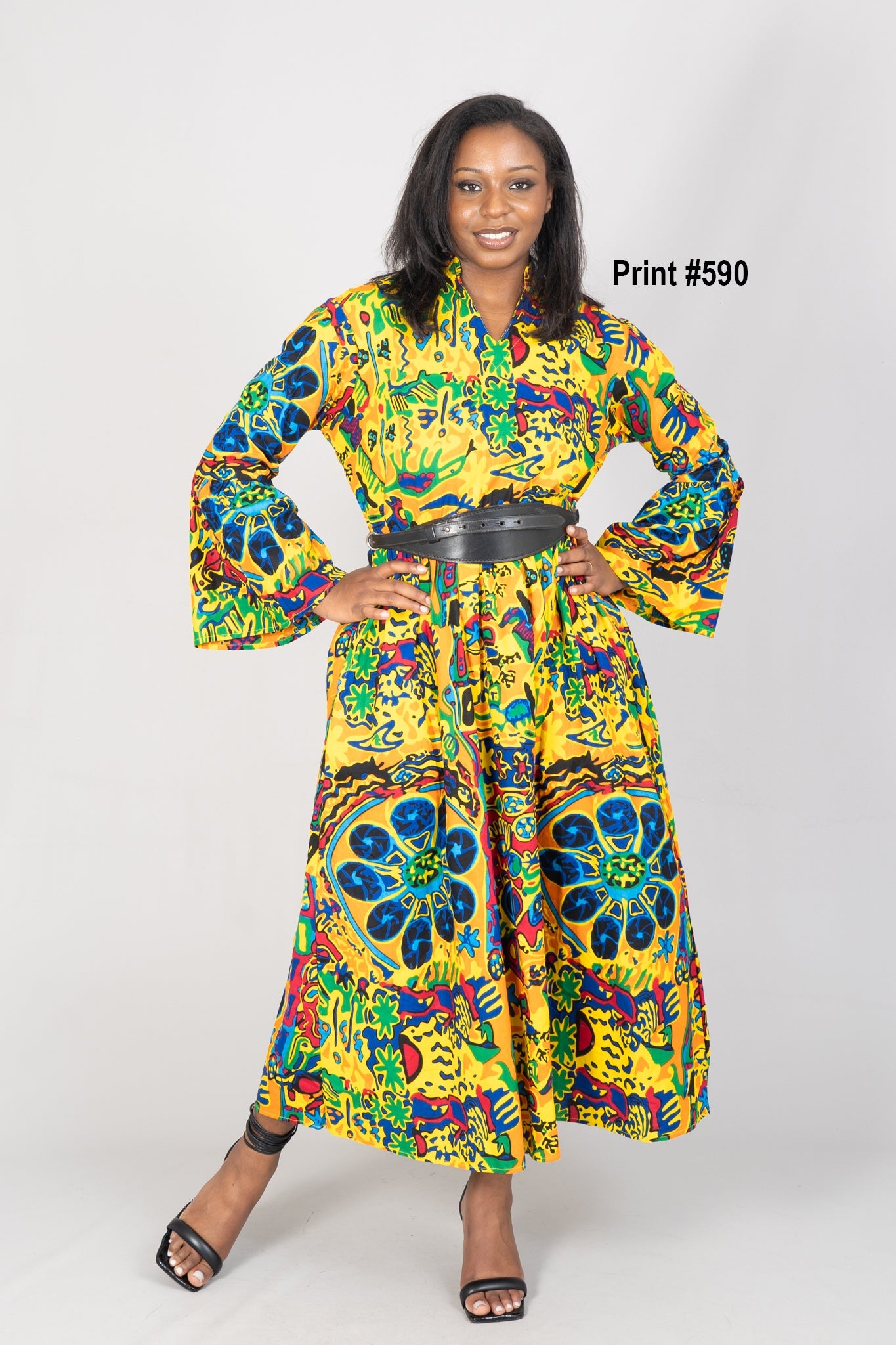 KaraChic 7784 Authentic African Print Maxi Dress