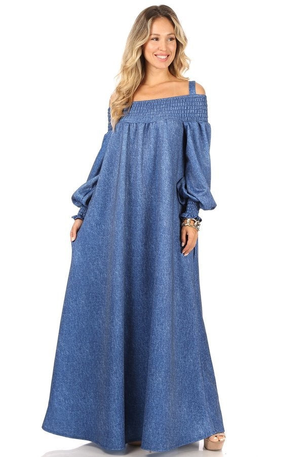 Karen T Designs 9046 Off-shoulder Maxi Dress