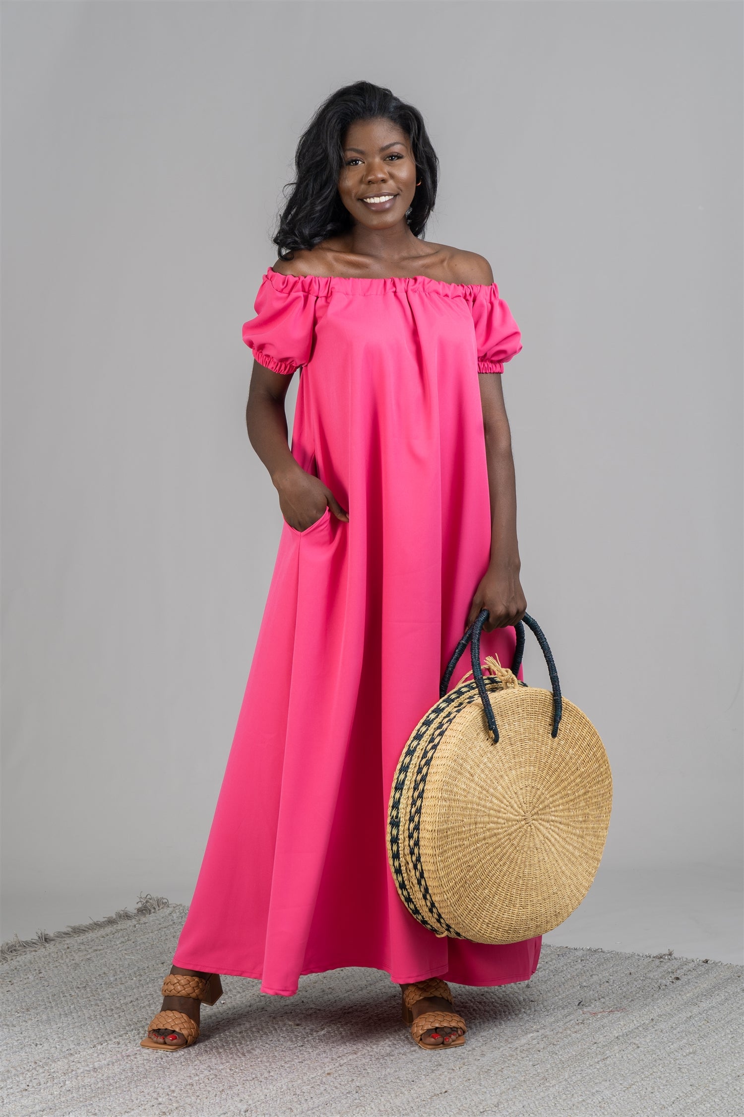 Karen T Designs 9103 Off-shoulder Maxi Dress