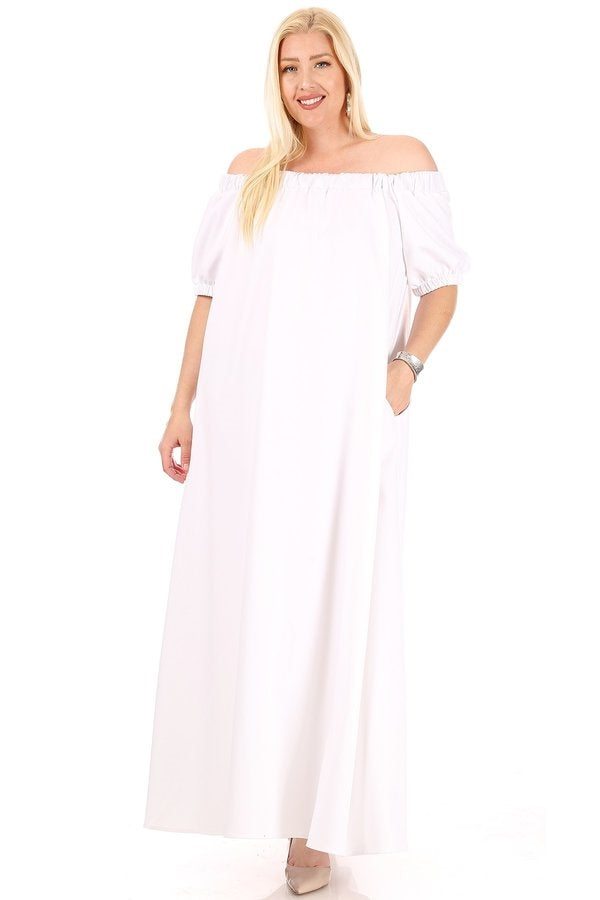 Karen T Designs 9103 Off-shoulder Maxi Dress