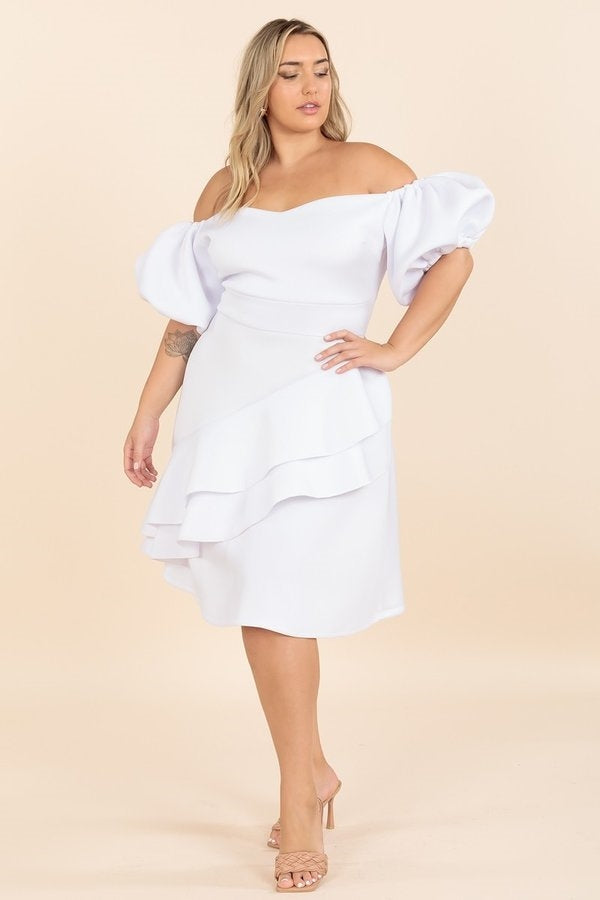 Karen T Designs 9137 Off-shoulder Ruffle Dress