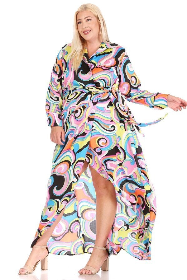 Karen T Designs 9276 Print Wrap Dress